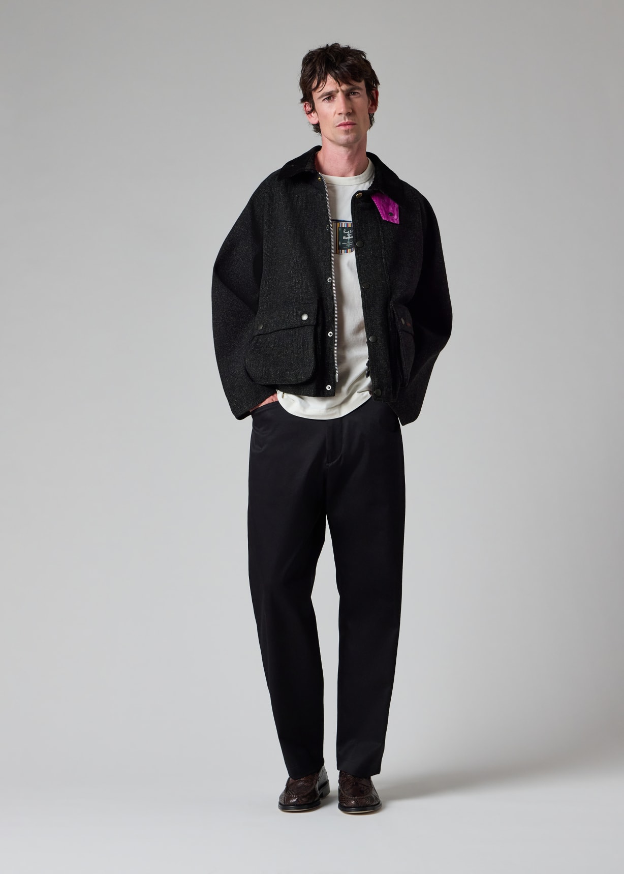 Paul Smith loves Barbour - Charcoal Wool Transport Jacket