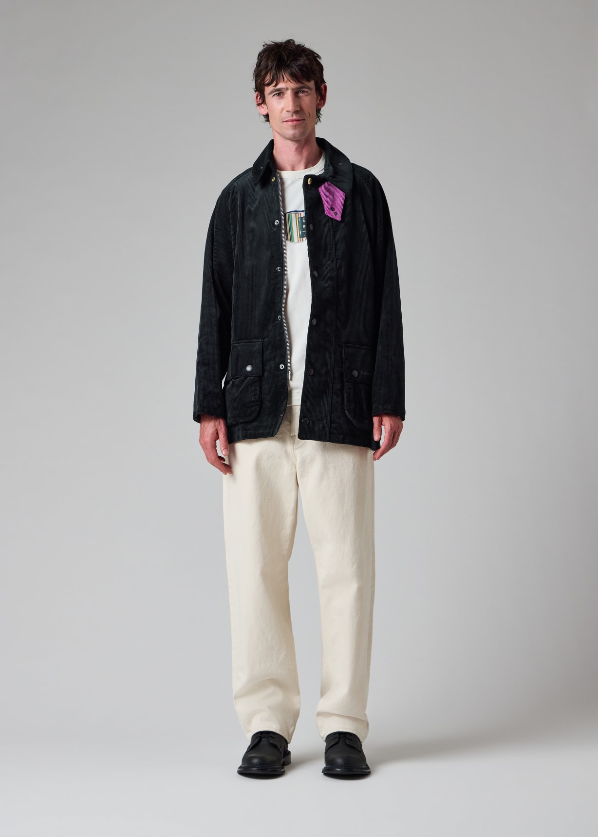 Paul Smith loves Barbour ブルゾン S Paul Smith loves Barbour - Navy Cord Beaufort Jacket