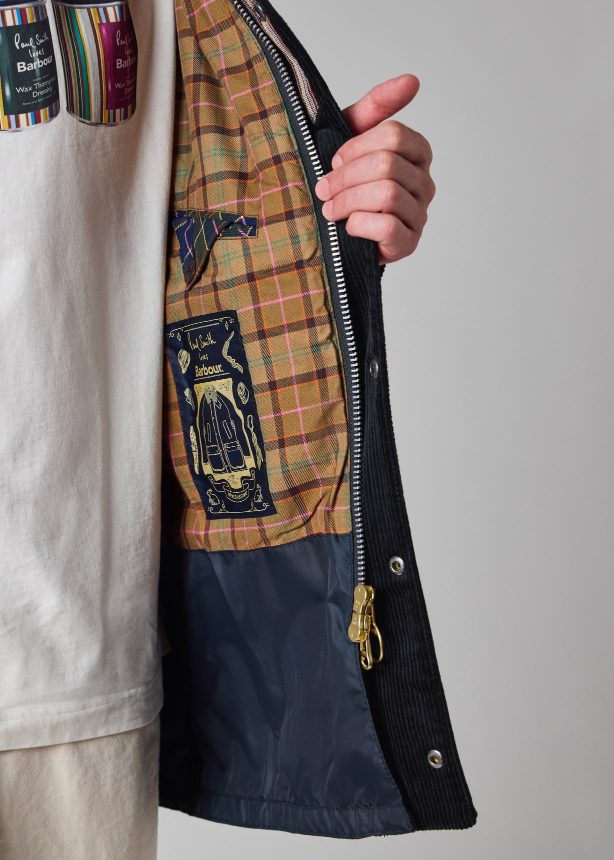 Paul Smith loves Barbour ジャケット、ベスト、フード Paul Smith loves Barbour - Navy Cord Beaufort Jacket