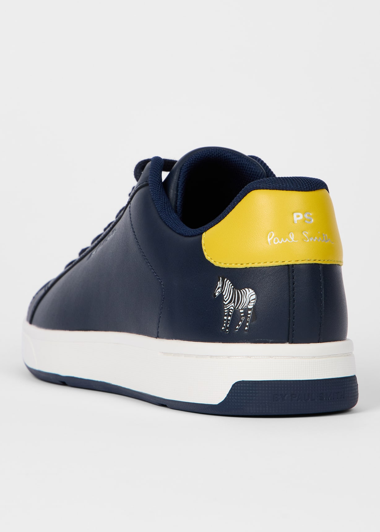 Navy Blue Leather 'Albany' Trainers Paul Smith