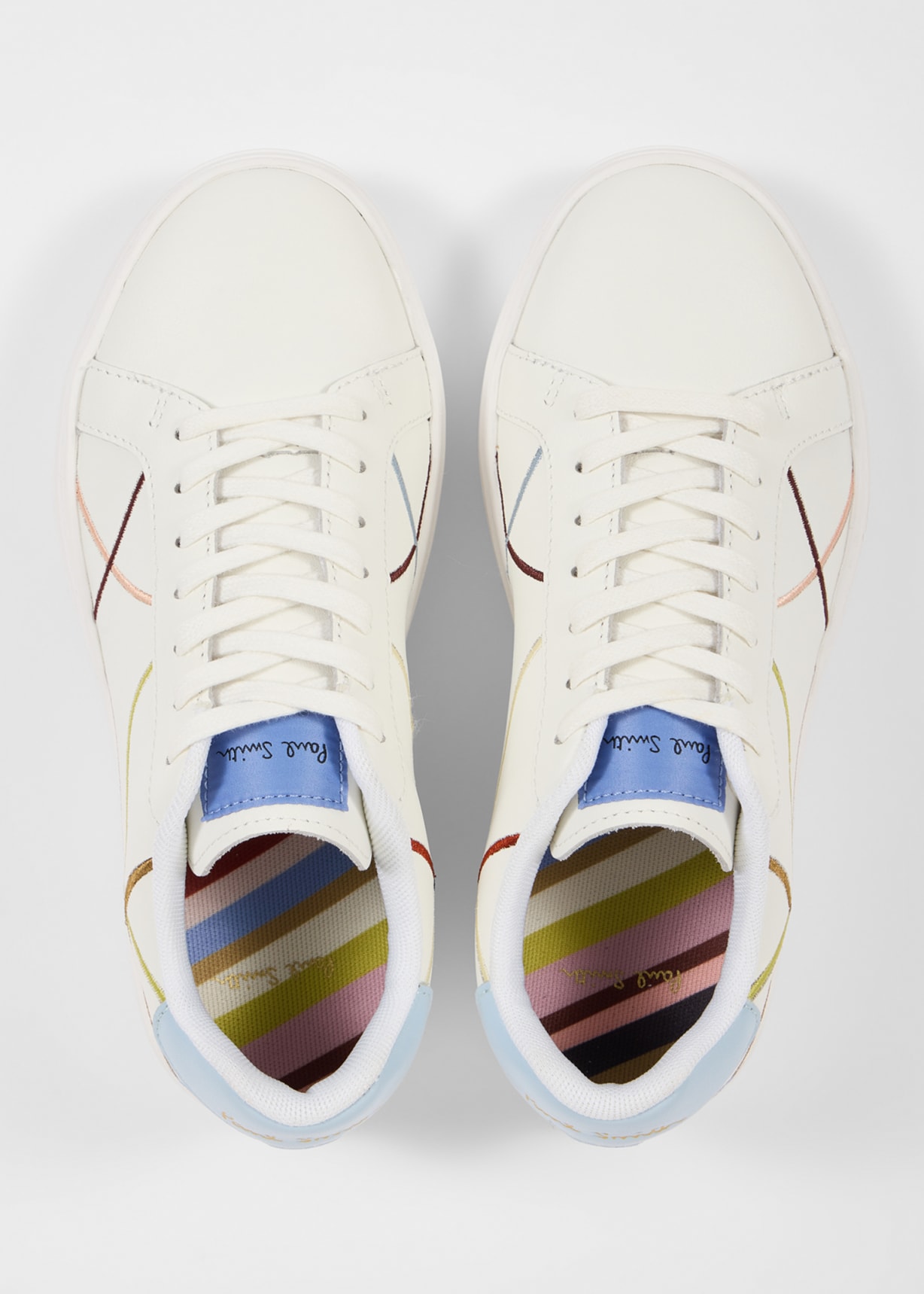 Women's 'Lapin' White 'Embroidery Lines' Trainers