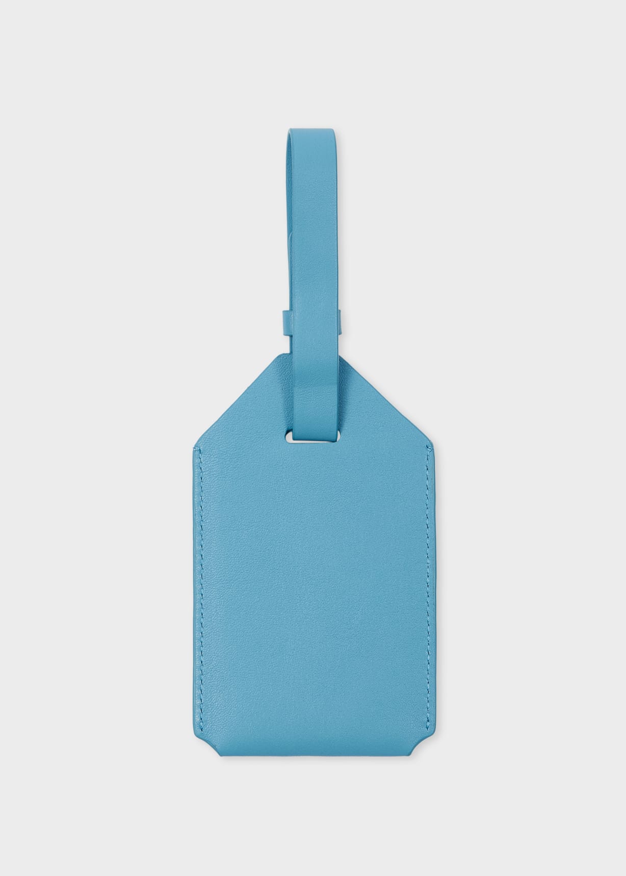 Sky Blue Leather Luggage Tag