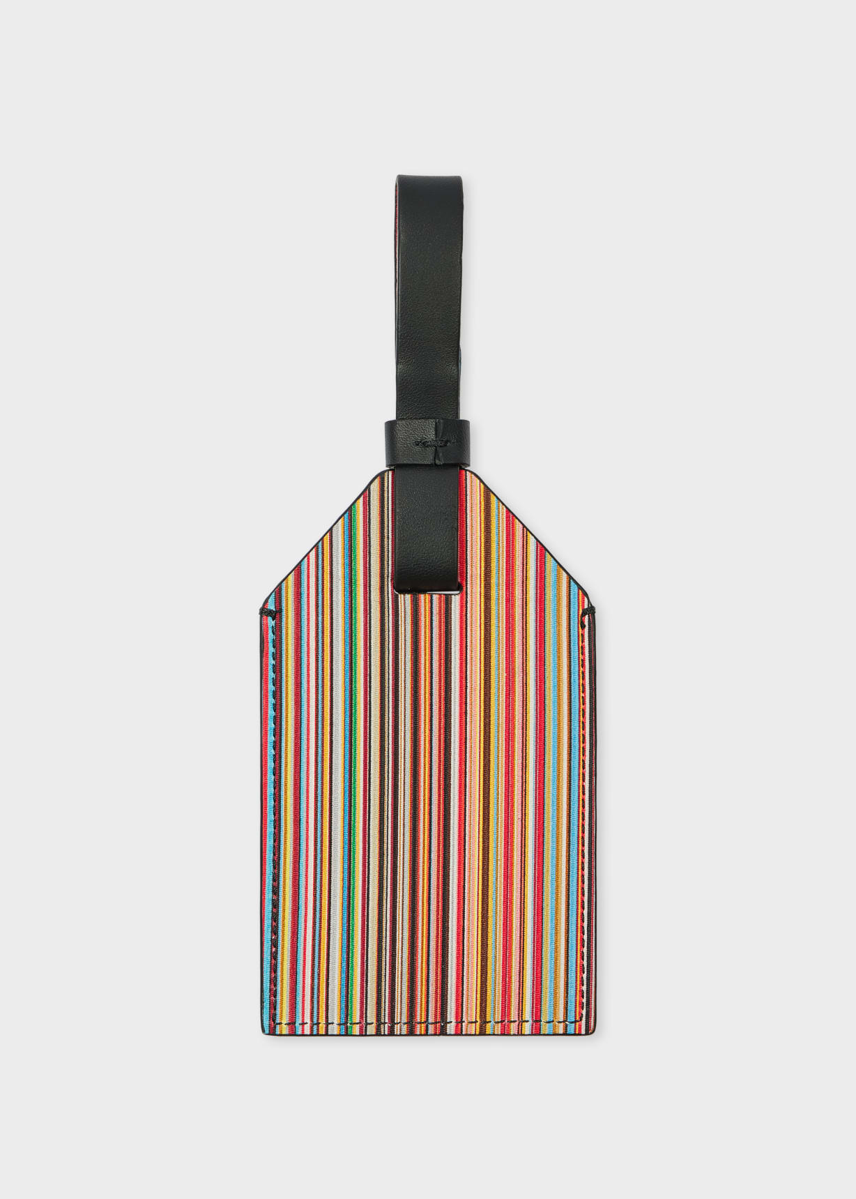 'Signature Stripe' Leather Luggage Tab