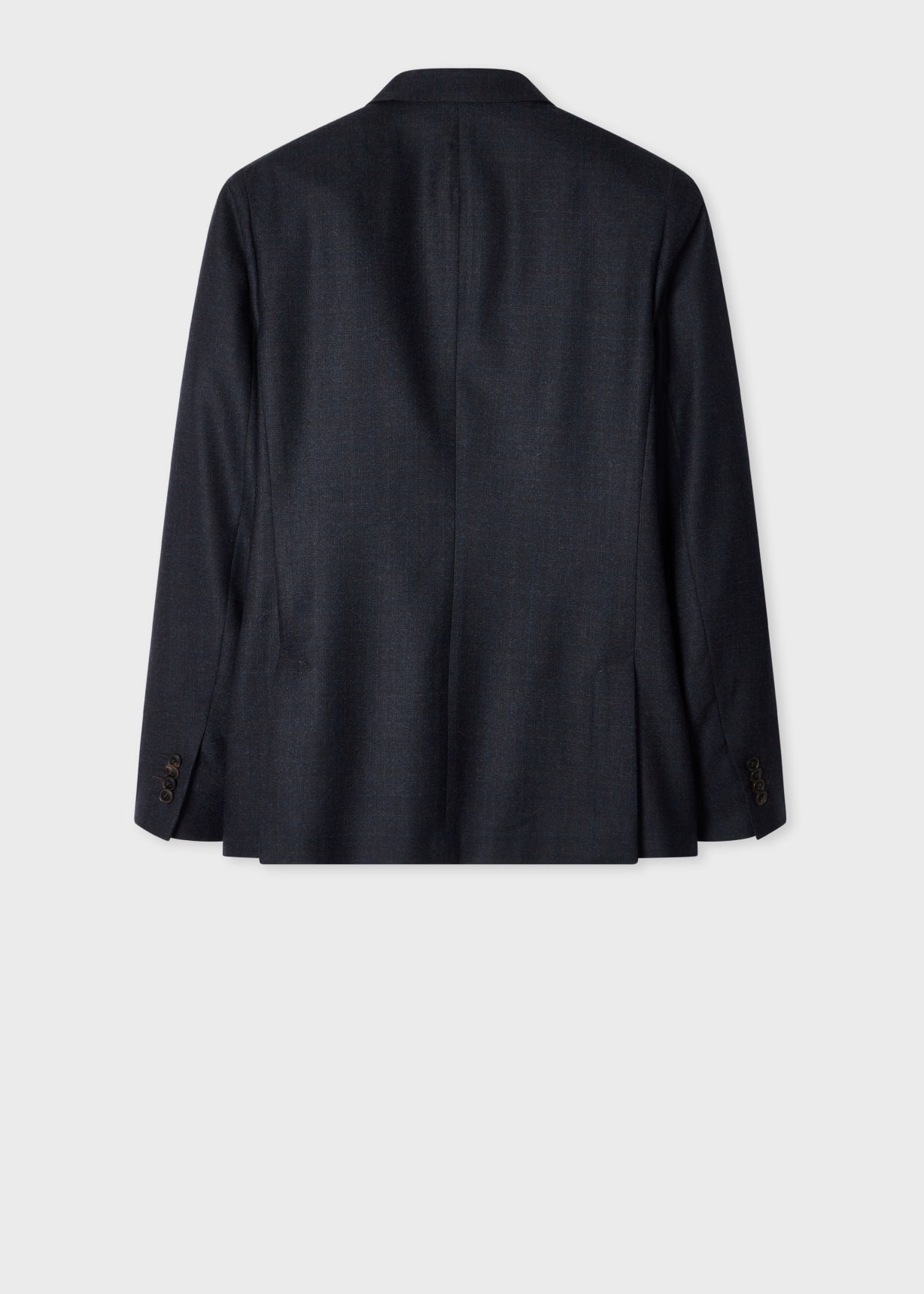 Men's Navy Subtle-Check Wool Patch-Pocket Blazer