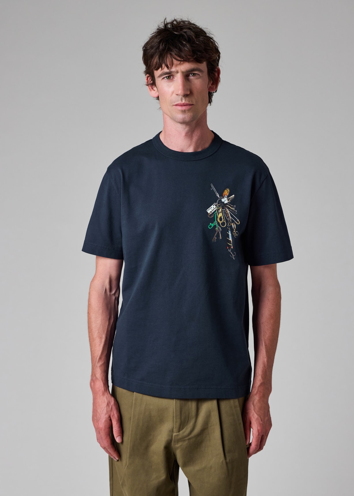 Paul Smith loves Barbour - Navy Key Print T-Shirt