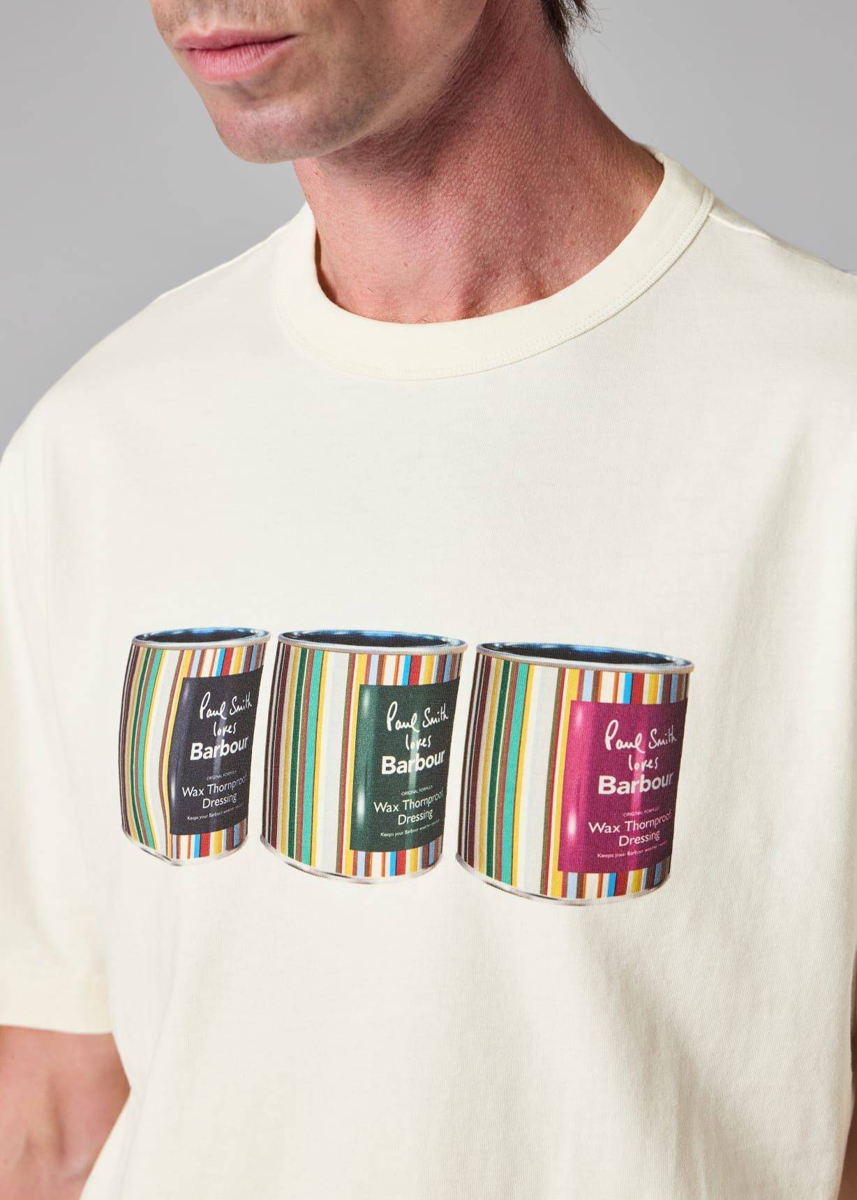 【限定品】Paul Smith × Barbour Tシャツ S Paul Smith loves Barbour - White Tinned Print T-Shirt