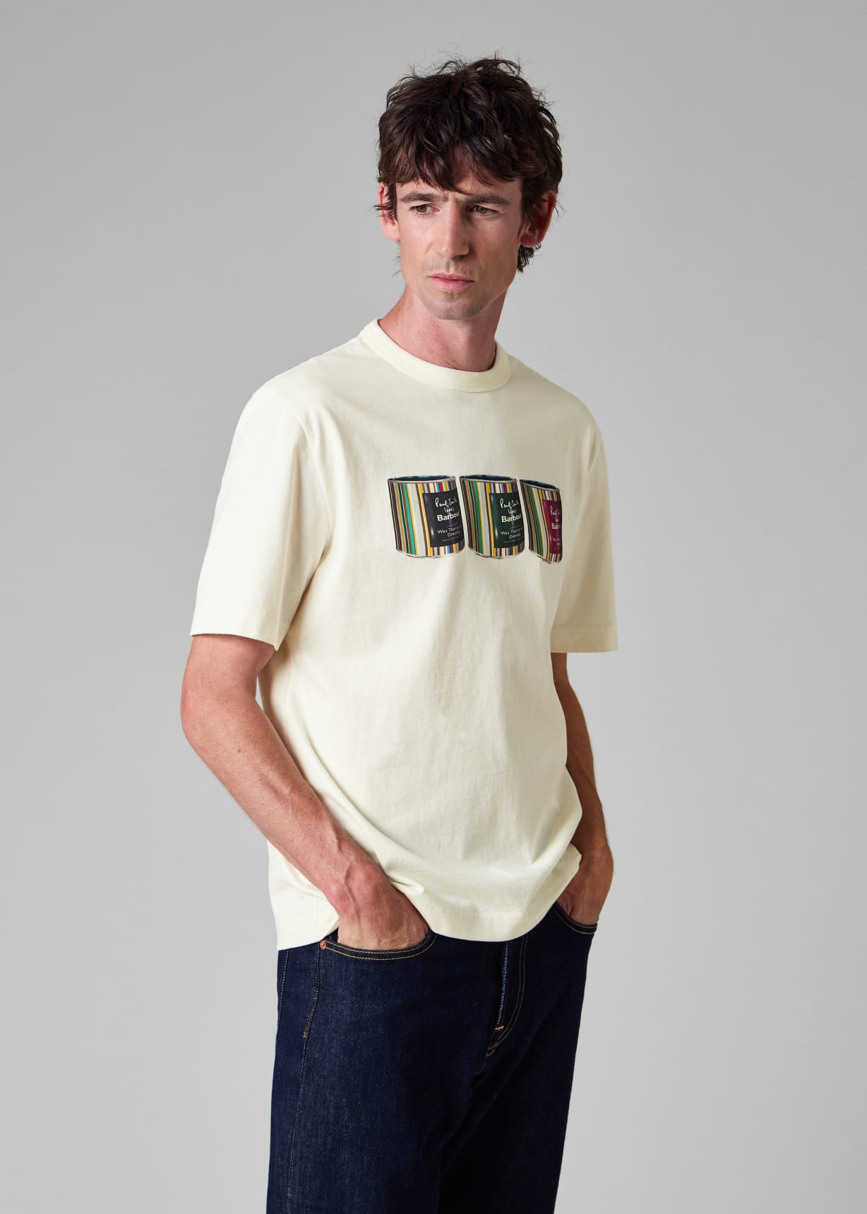 【限定品】Paul Smith × Barbour Tシャツ S Paul Smith loves Barbour - White Tinned Print T-Shirt