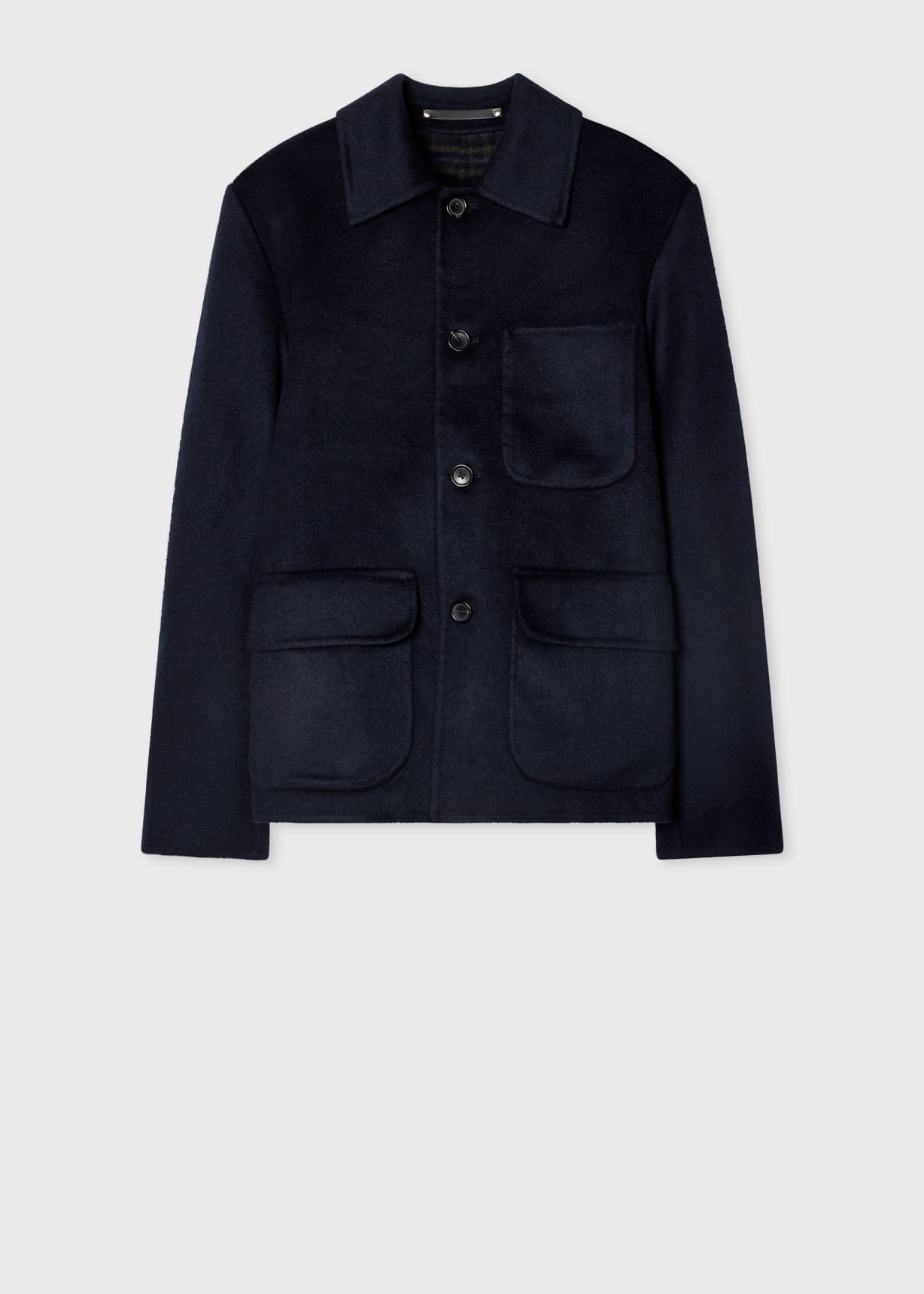 ジャケット・アウター 90s Paul Smith LONDON wool hooded coat Men's Navy Double-Faced Wool-Blend Chore Jacket