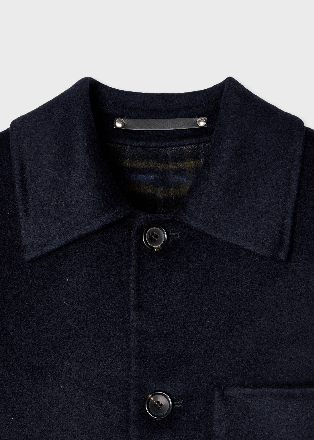 Men's Navy Double-Faced Wool-Blend Chore Jacket