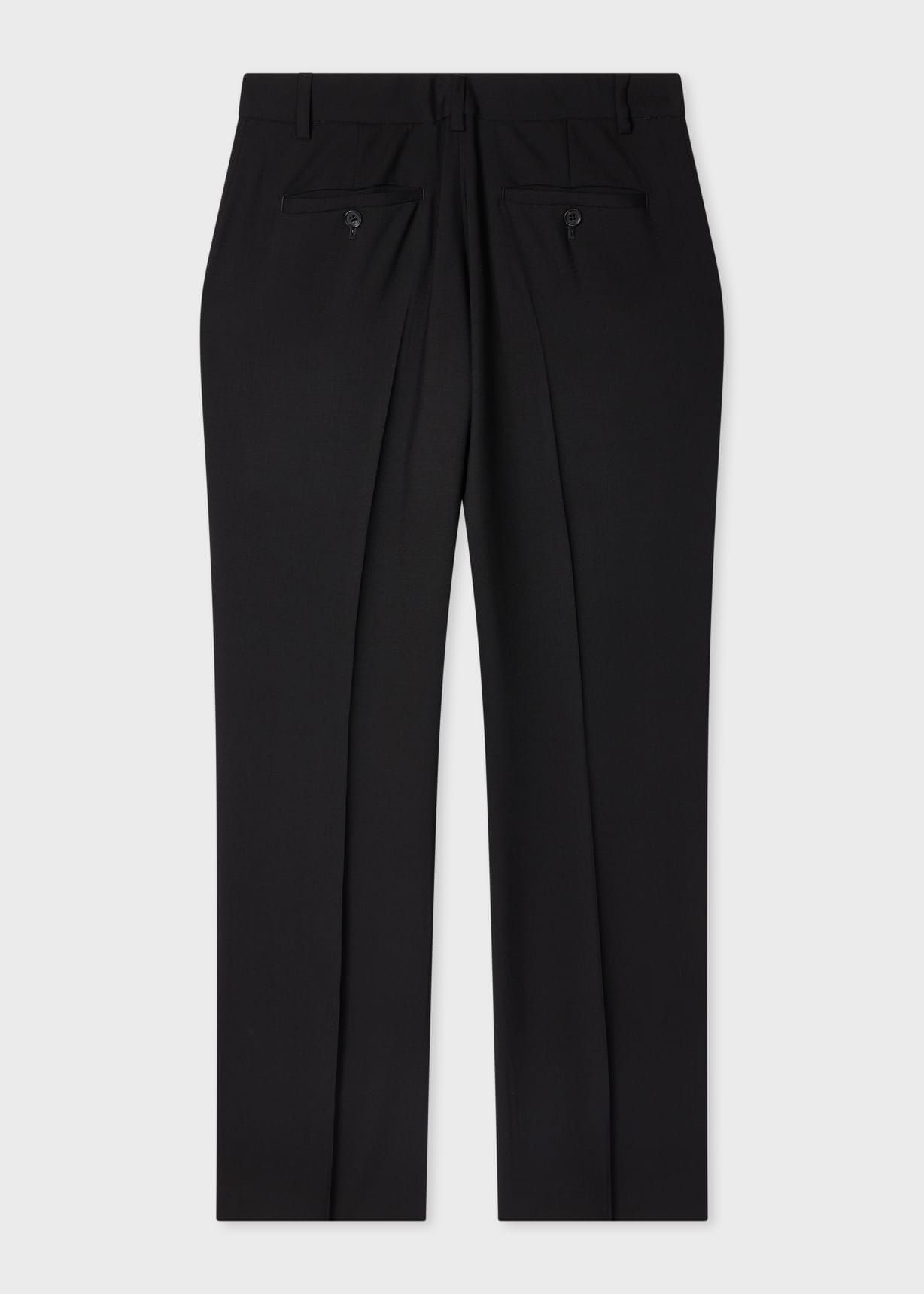 Women's Black Wool Hopsack Tailored Trousers