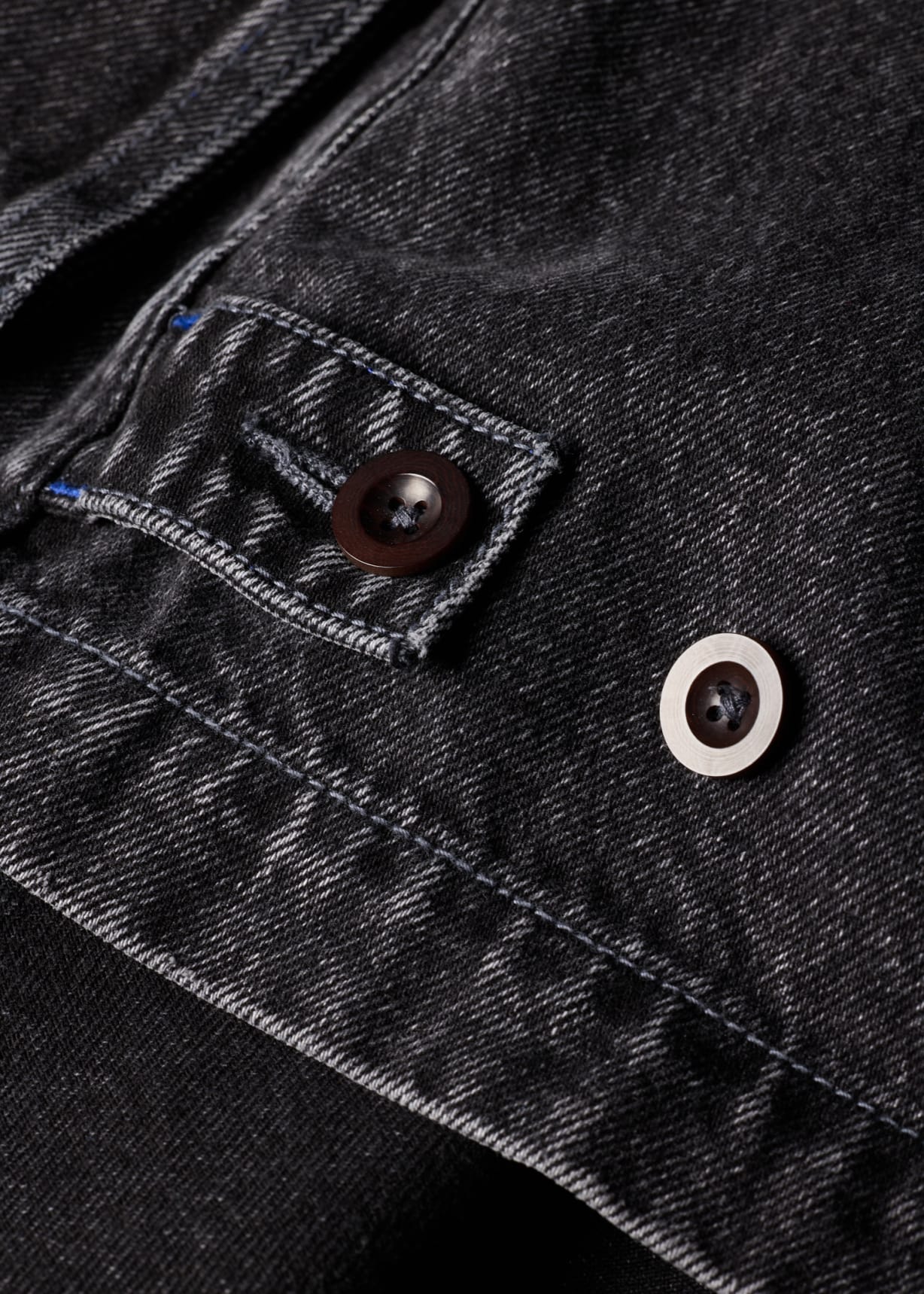 Men's Dark-Wash Black Denim Jacket