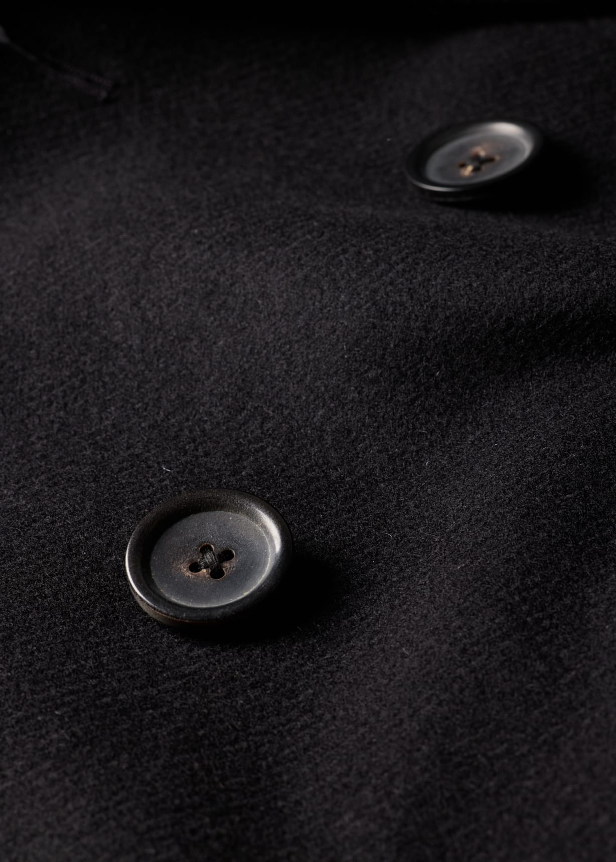 Men's Black Wool-Blend Pea Coat
