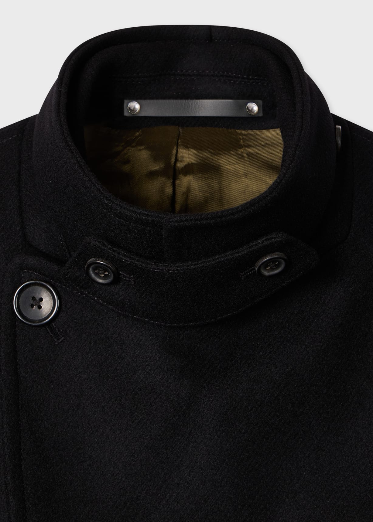 Men's Black Wool-Blend Pea Coat