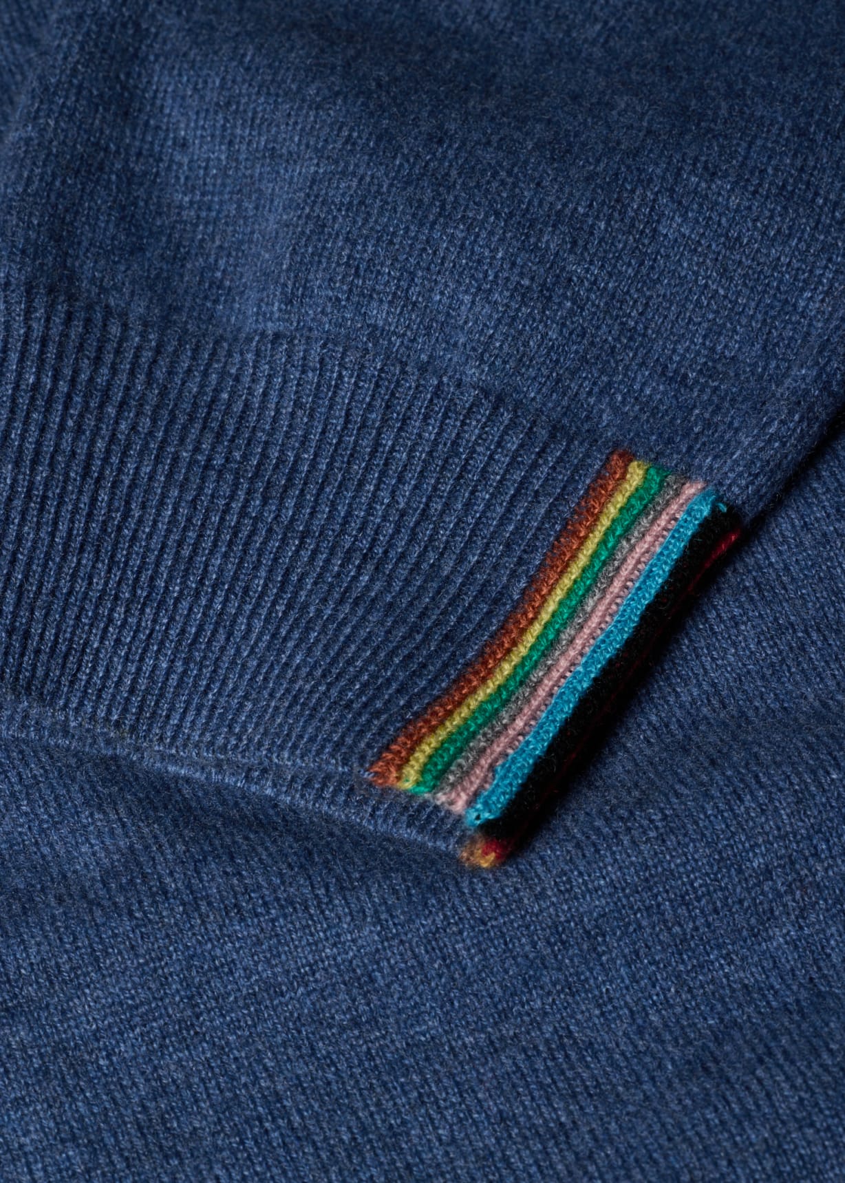 Men's Mid Blue Cashmere Zip Cardigan