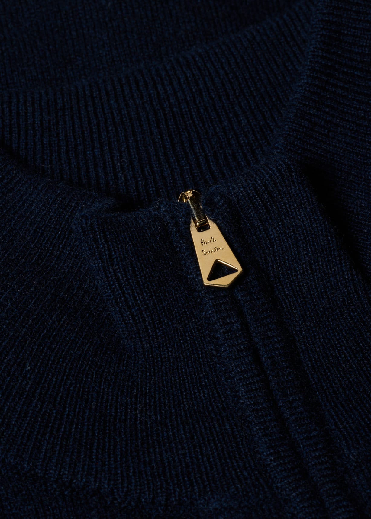 Men's Navy Cashmere Zip Cardigan