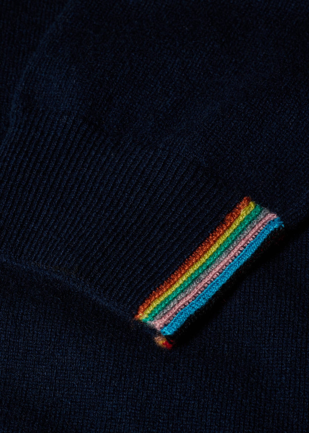Men's Navy Cashmere Zip Cardigan