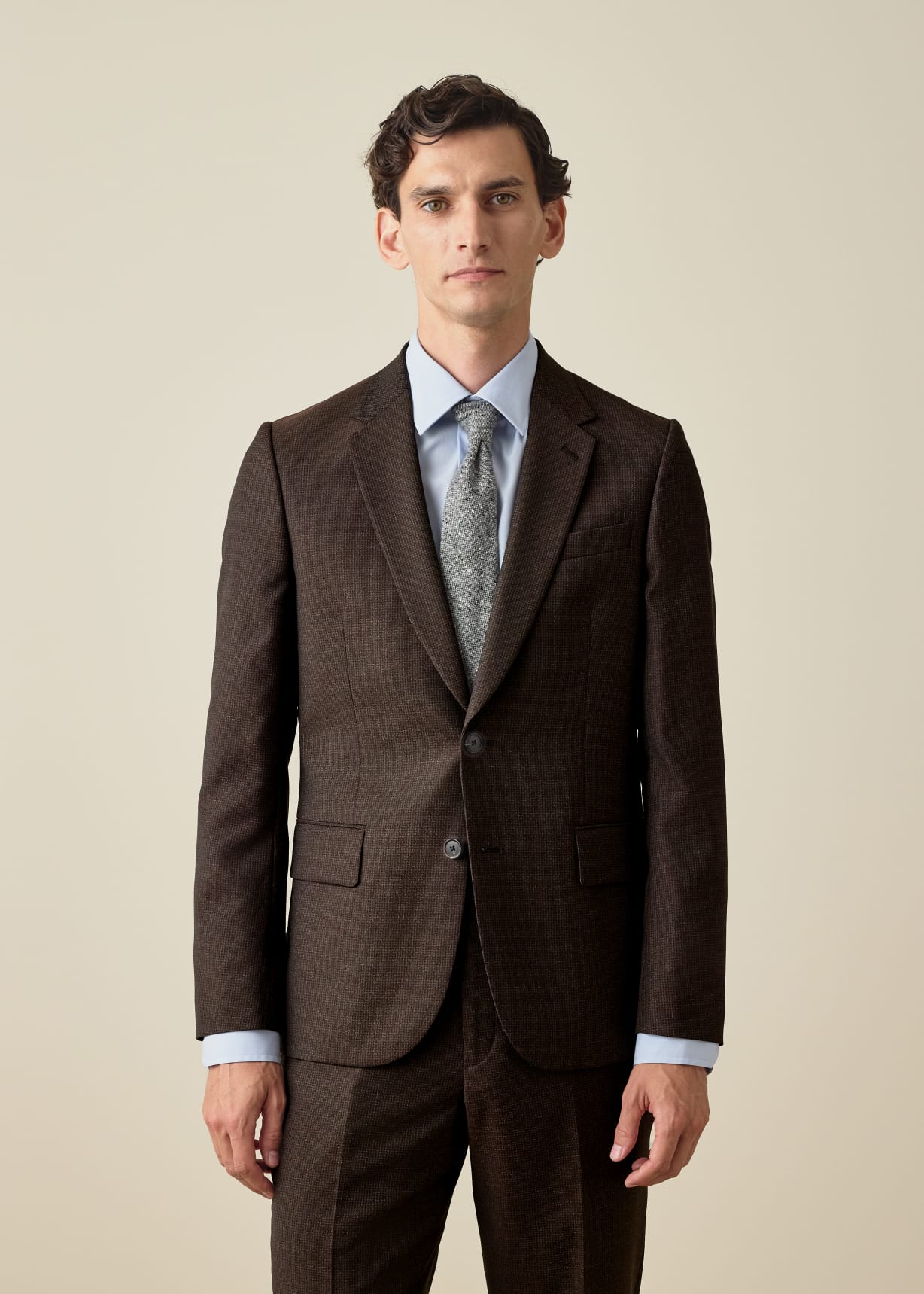 The Soho - Brown Micro-Check Wool Two-Piece Suit