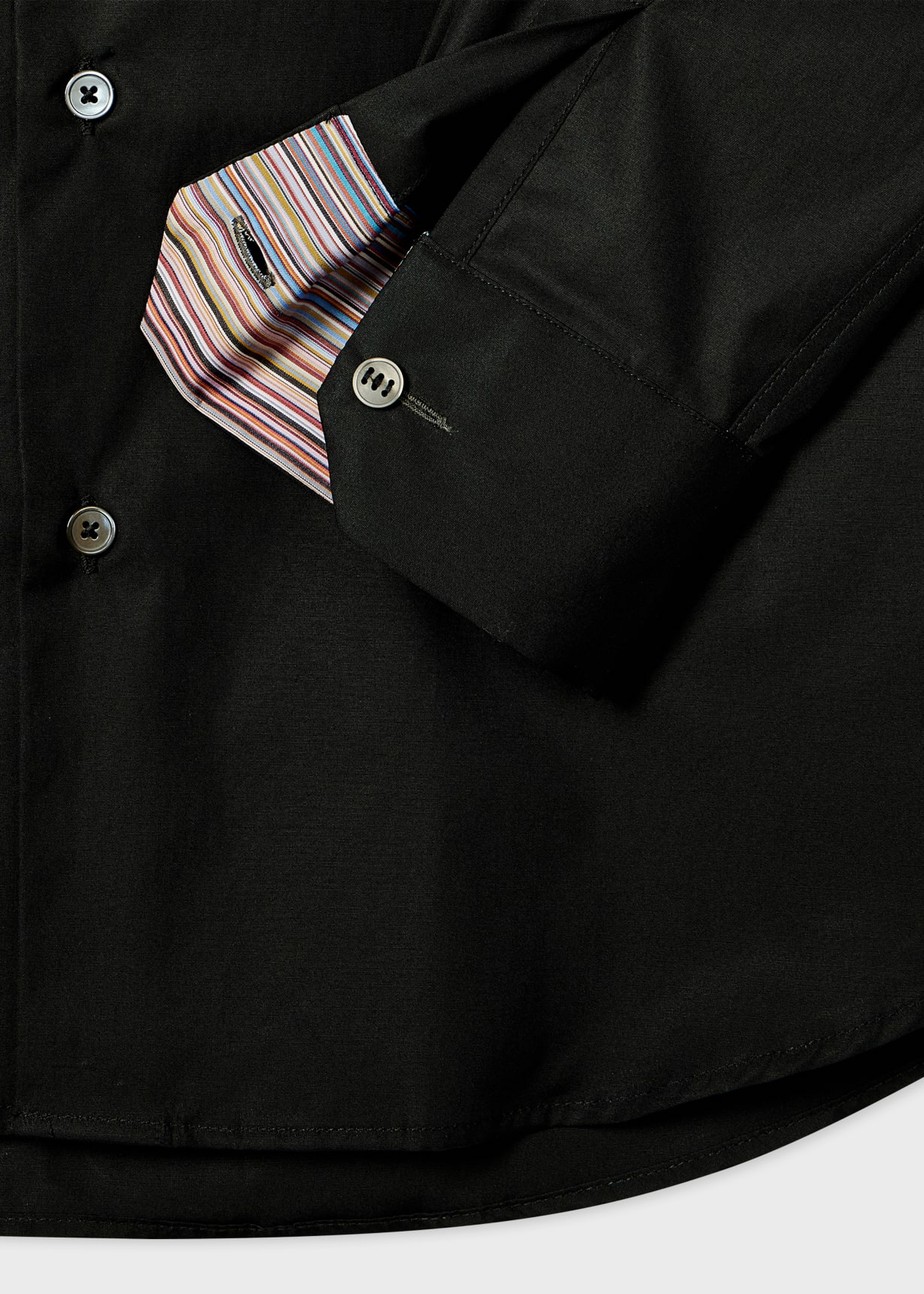 Men's Slim-Fit Black Cotton Poplin Shirt