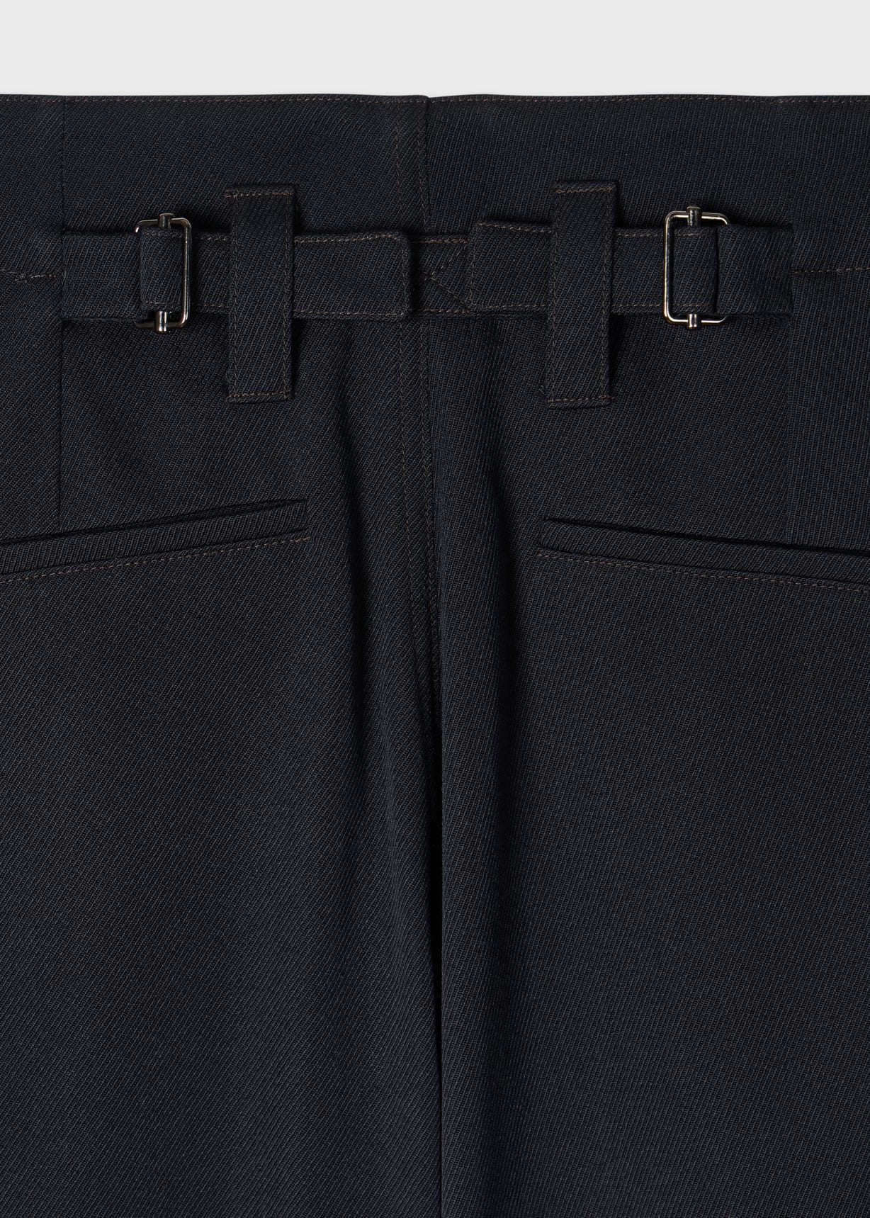 Men's Relaxed-Fit Navy Wool-Twill Trousers