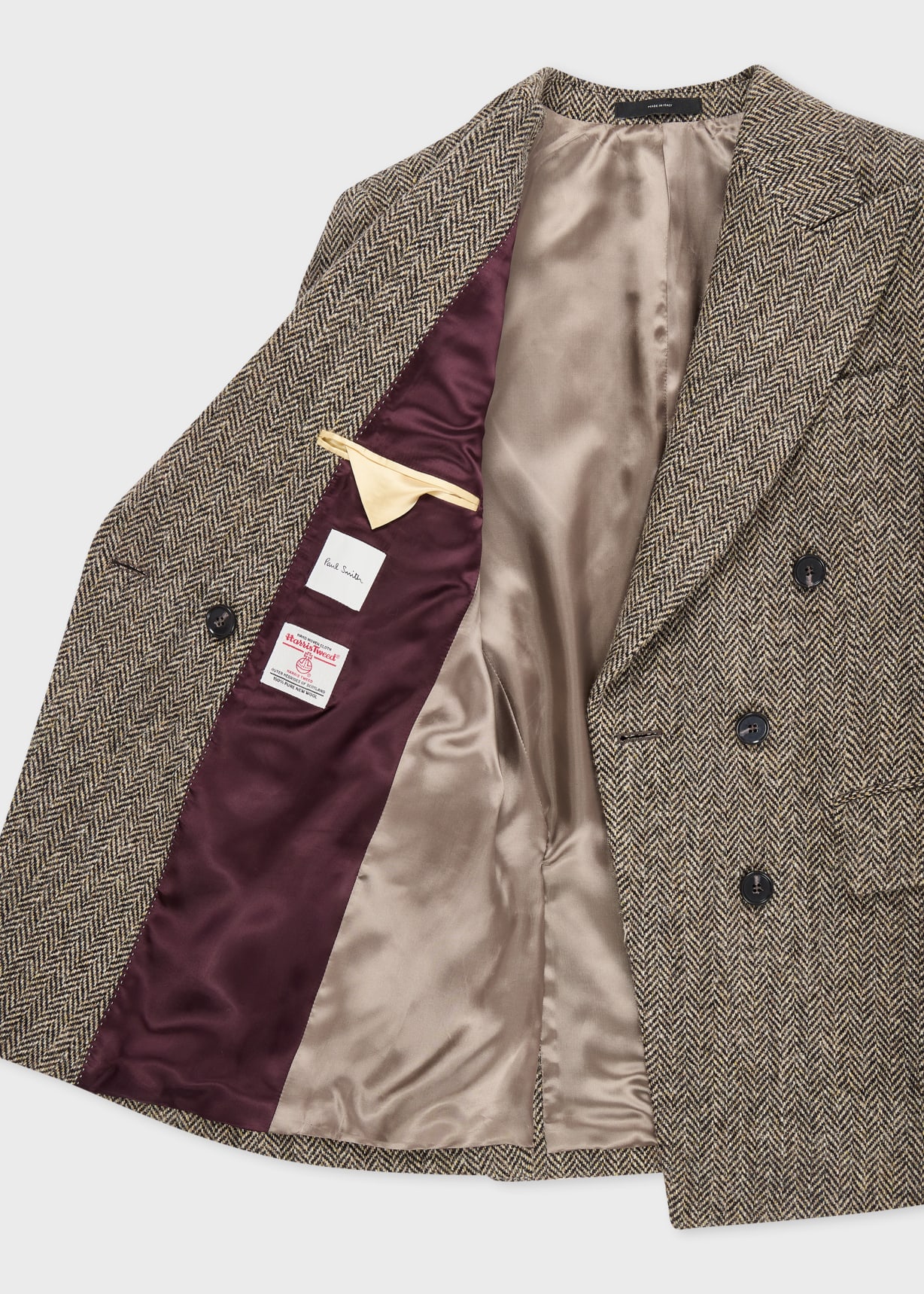 Women's Brown Harris Tweed Herringbone Double-Breasted Jacket