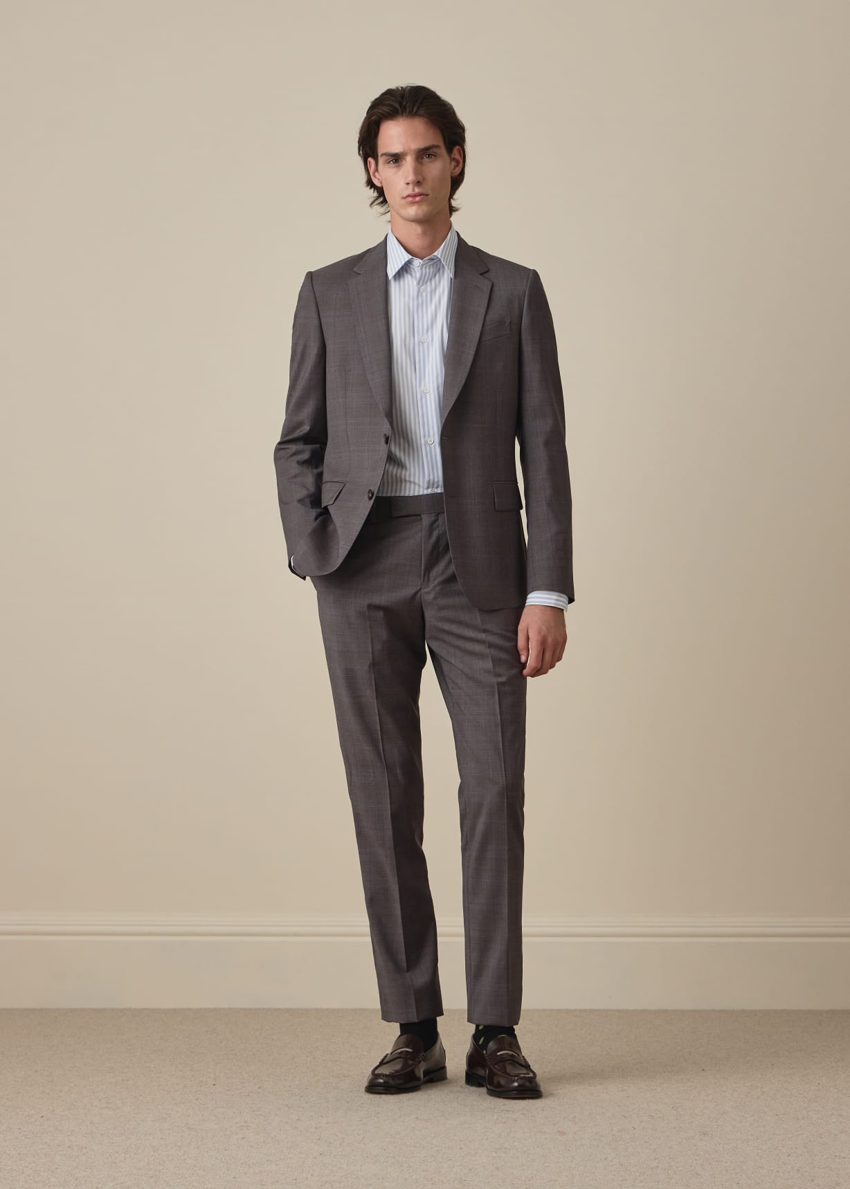 Paul Smith SOHO FIT ビジネススーツ　Ｌ　グレー　チェック The Soho - Grey Check Wool Suit