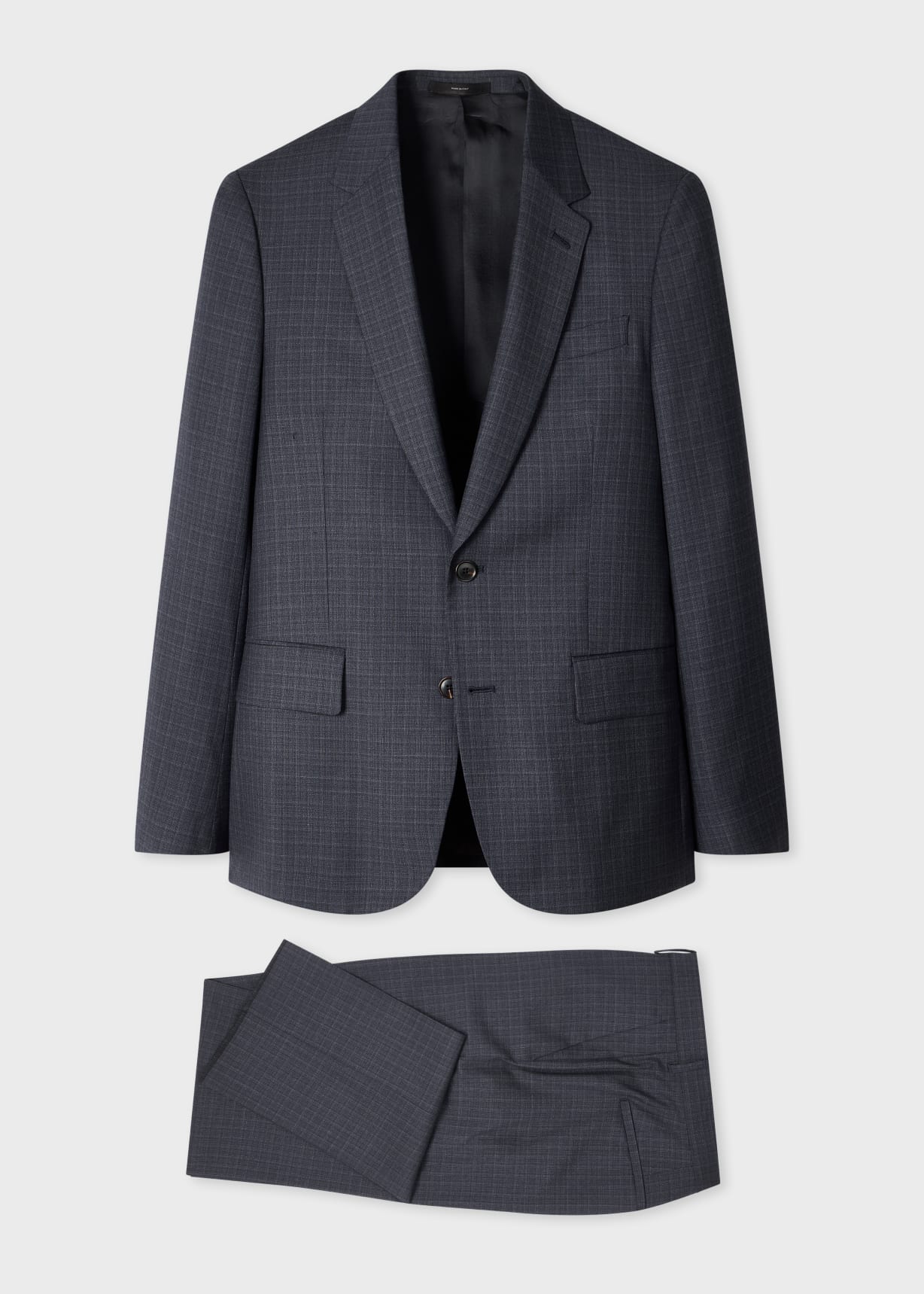 The Soho - Mid-Blue Micro Check Wool Two-Piece Suit