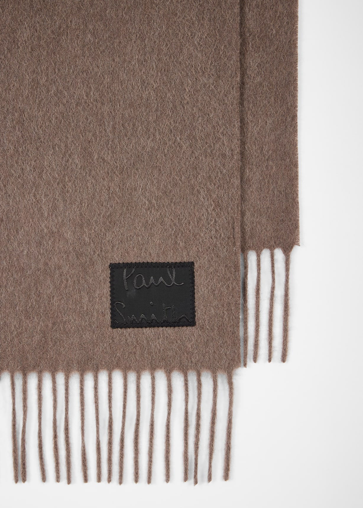 Taupe Cashmere Logo Scarf