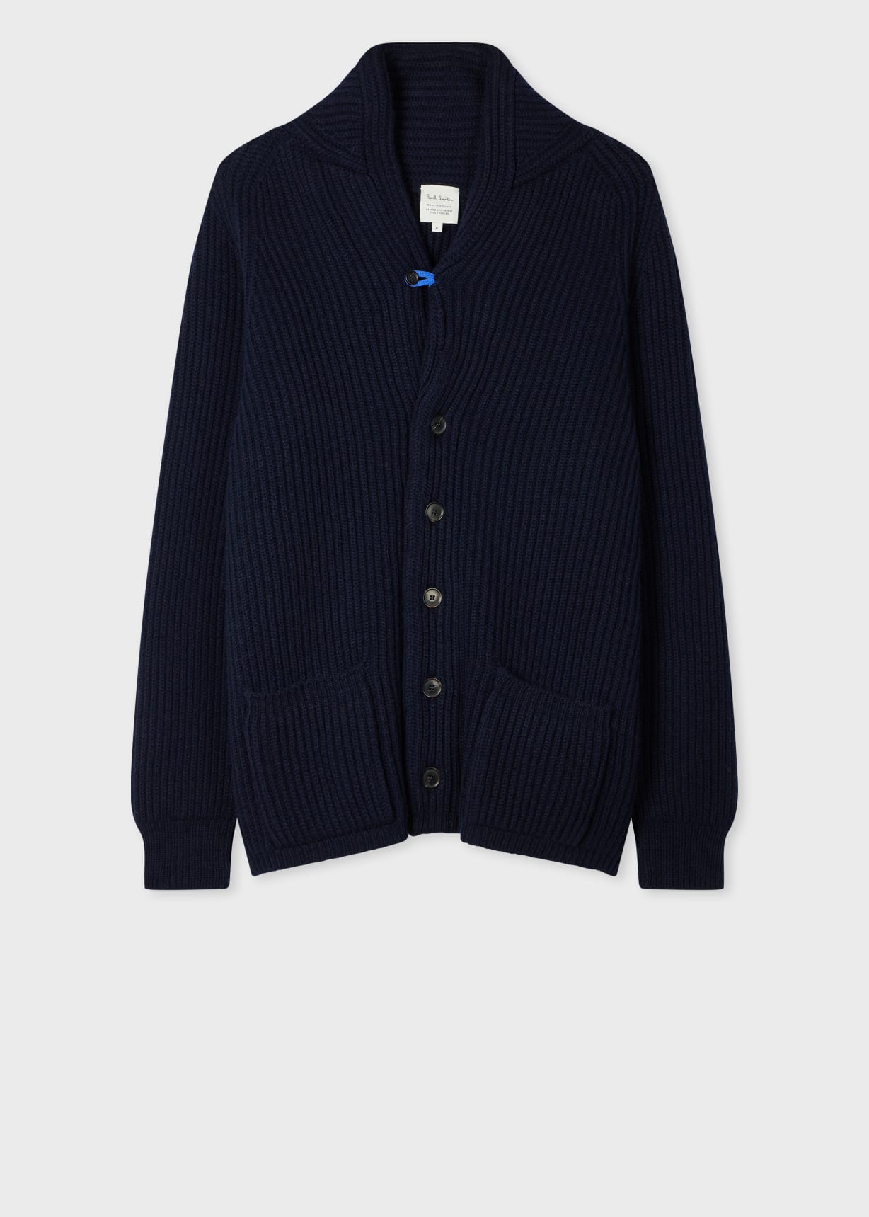 Paul Smith カーディガン ネイビー XL　新品 Men's Navy Lambwool Shawl Collar Cardigan