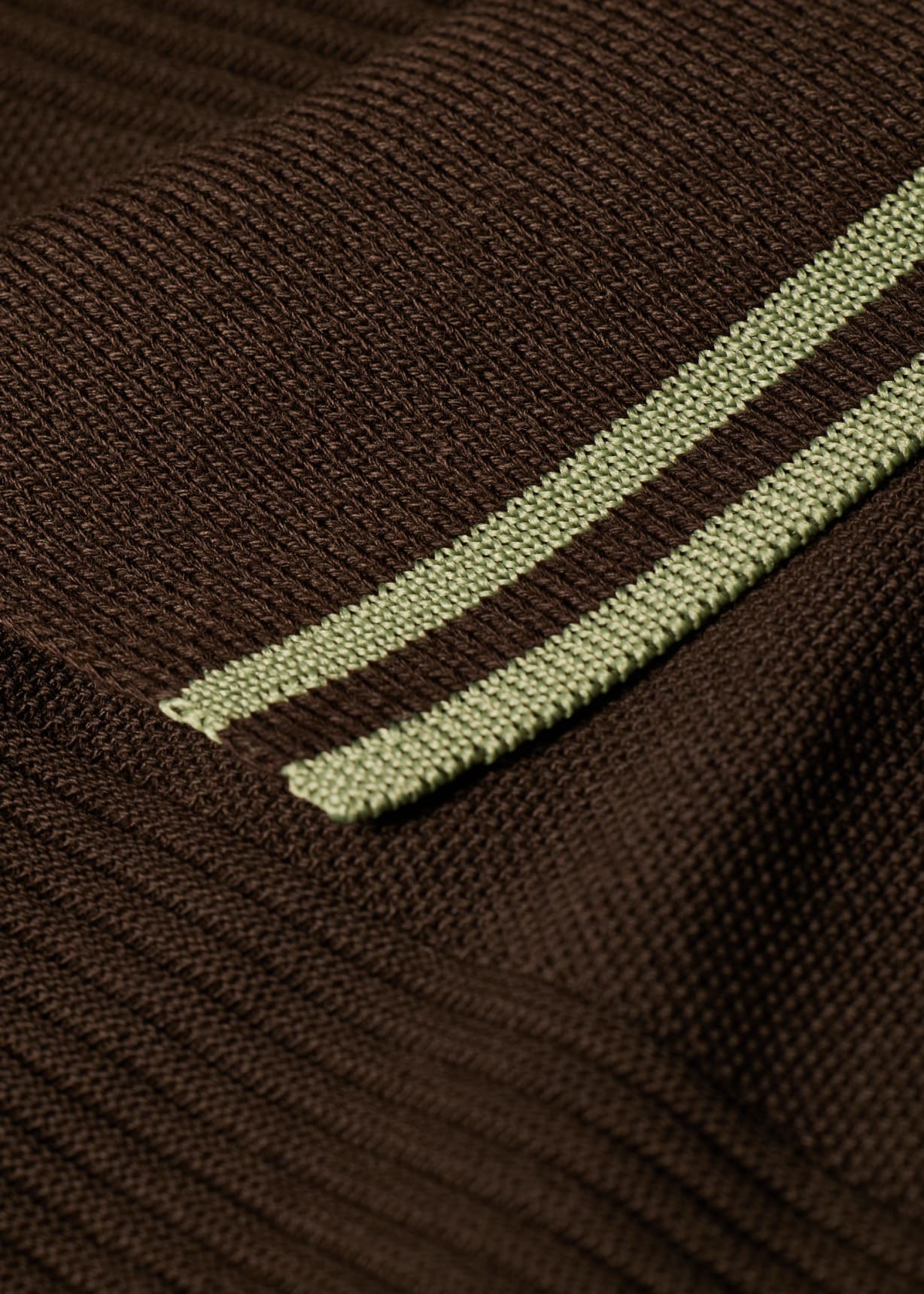 Men's Brown Textured Stripe Zip Polo Shirt