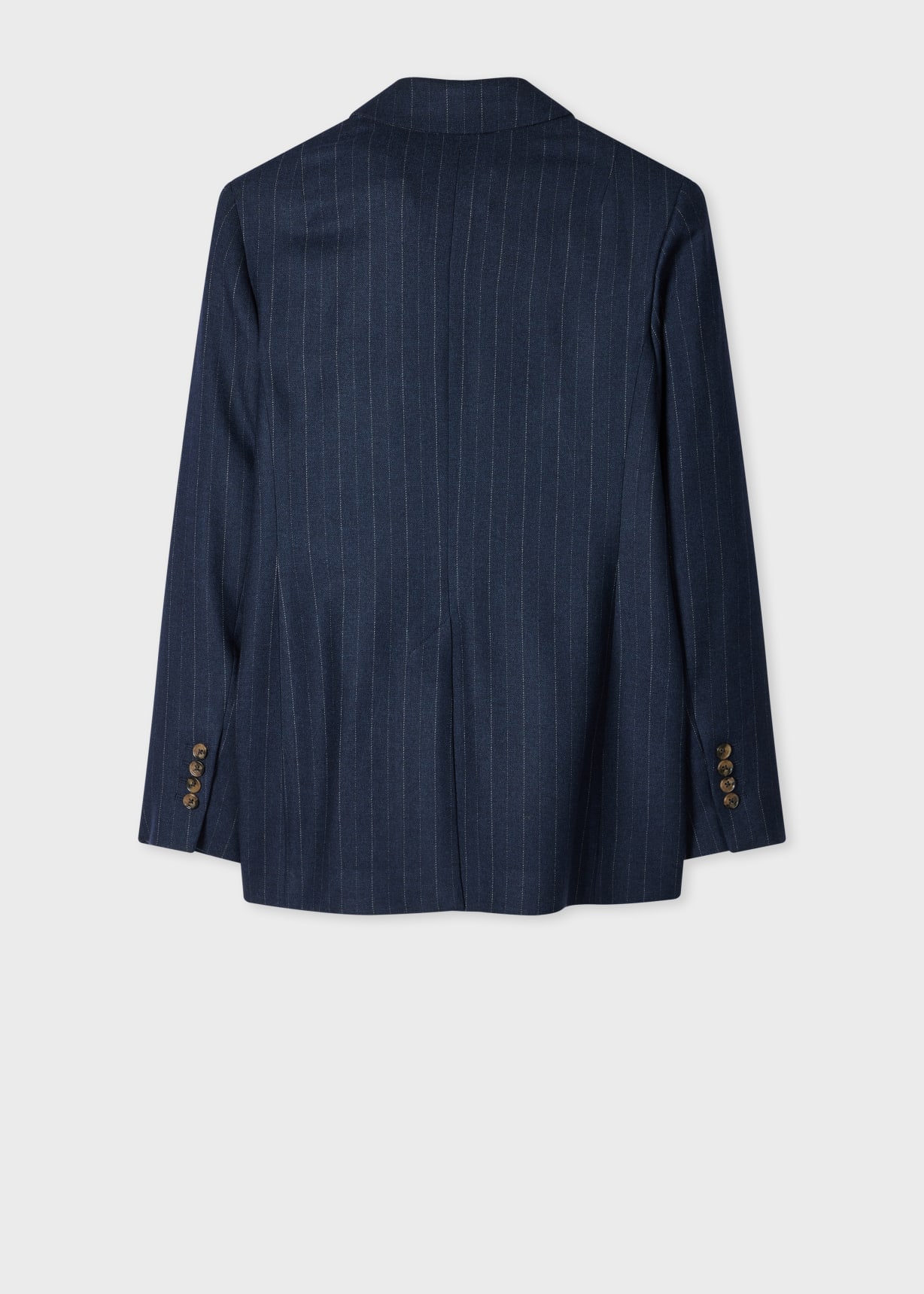 Women's Navy Chalk Stripe Wool-Blend Blazer