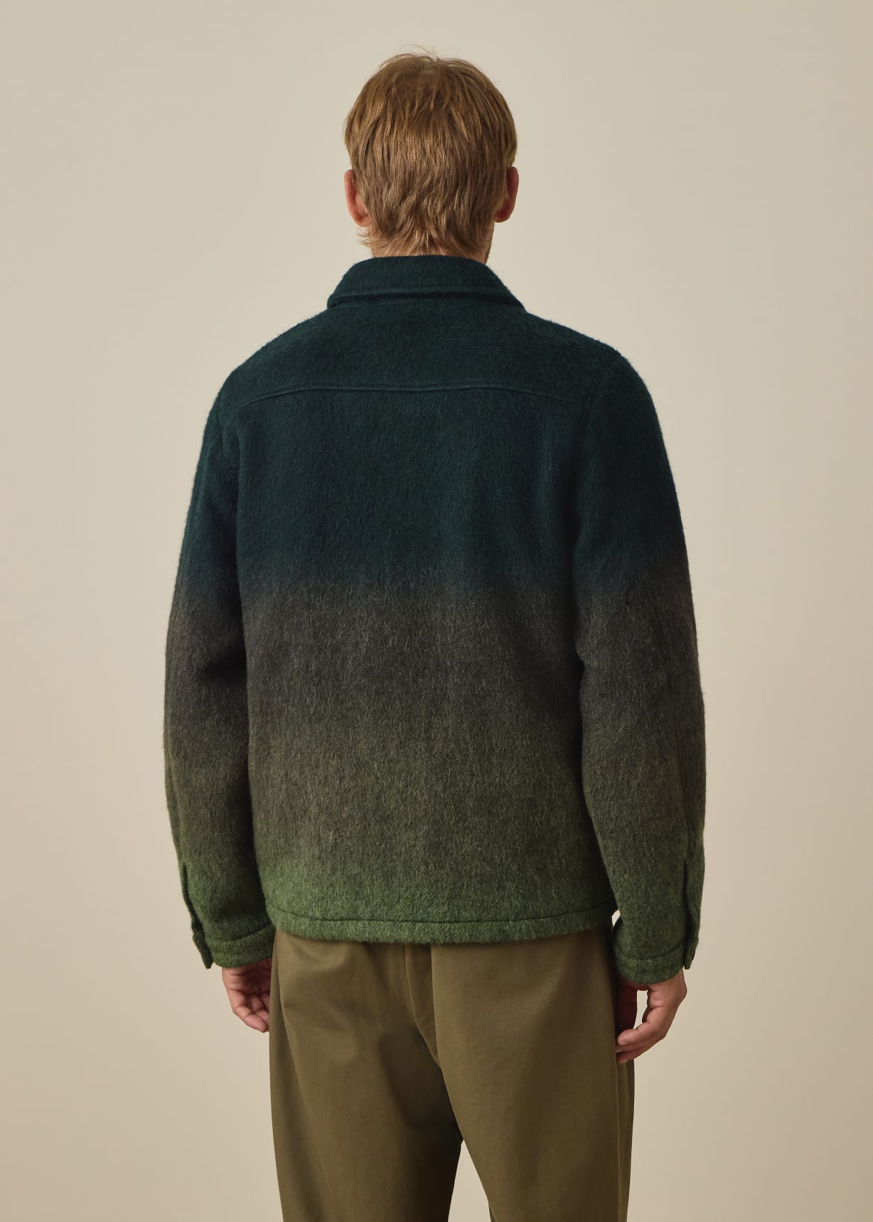 Men's Green Ombre Wool-Blend Jacket