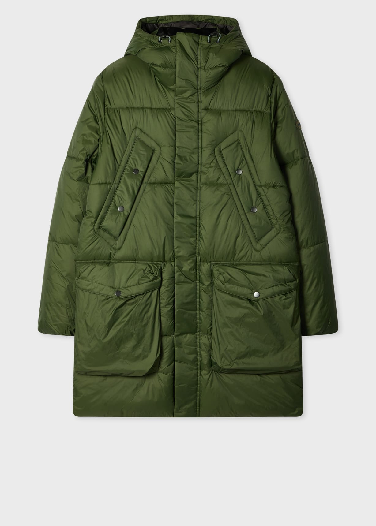 Men's Green Recycled-Nylon Padded Parka