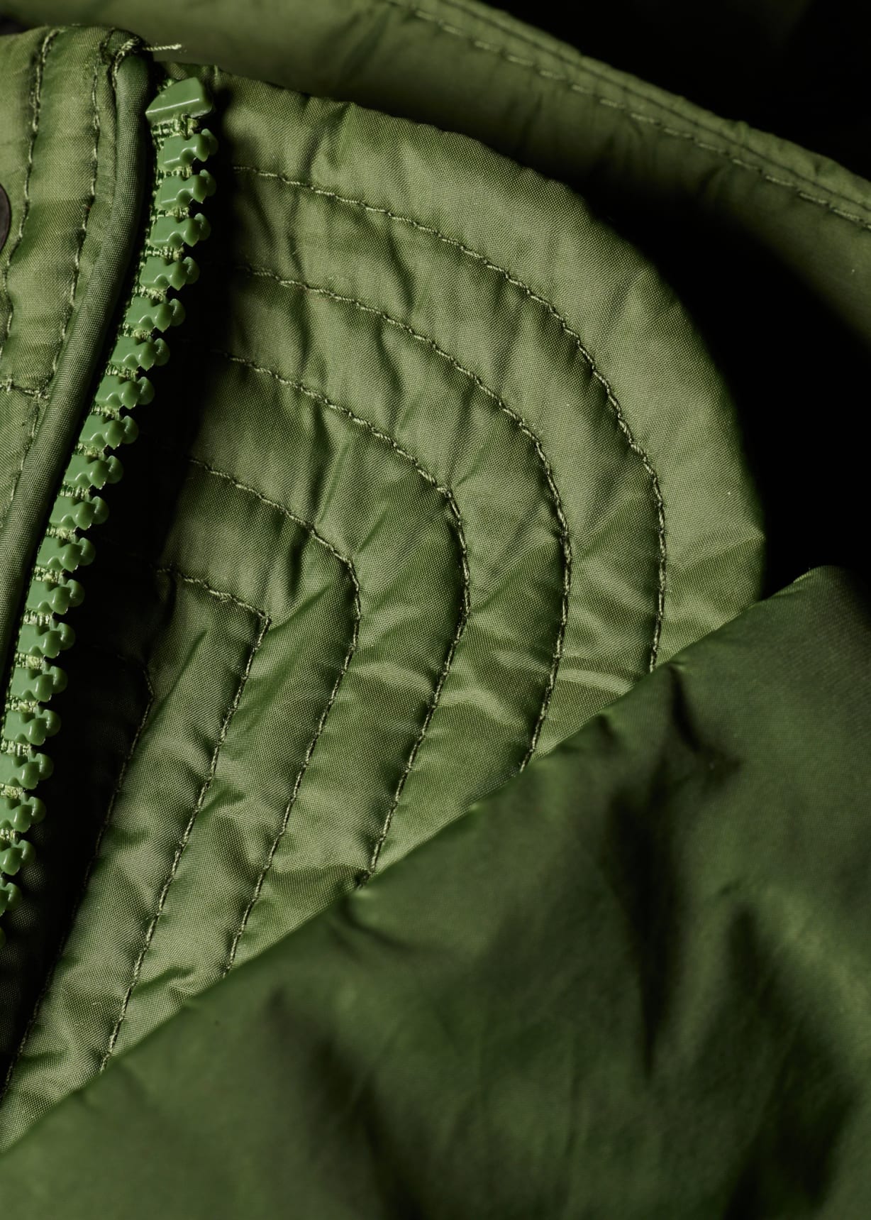 Men's Green Recycled-Nylon Padded Parka