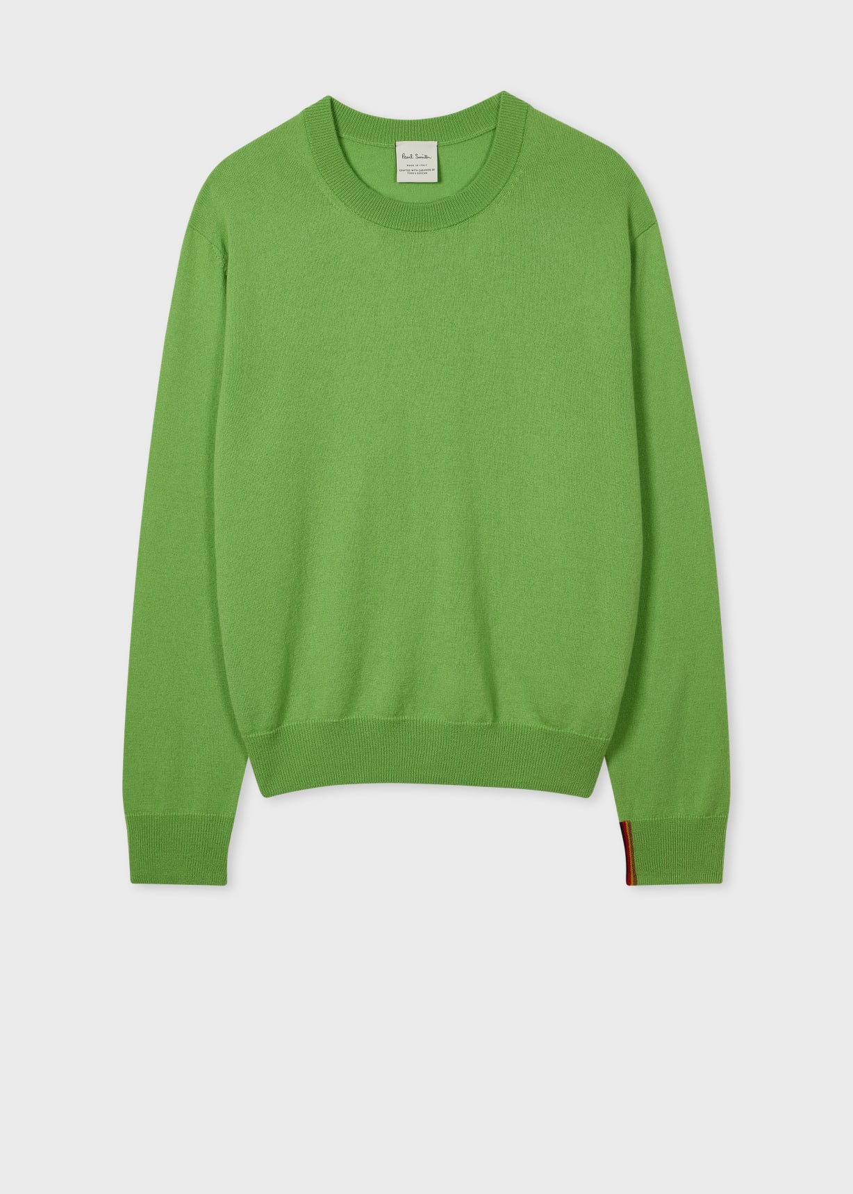 Women's Apple Green Cashmere Crew Neck Sweater