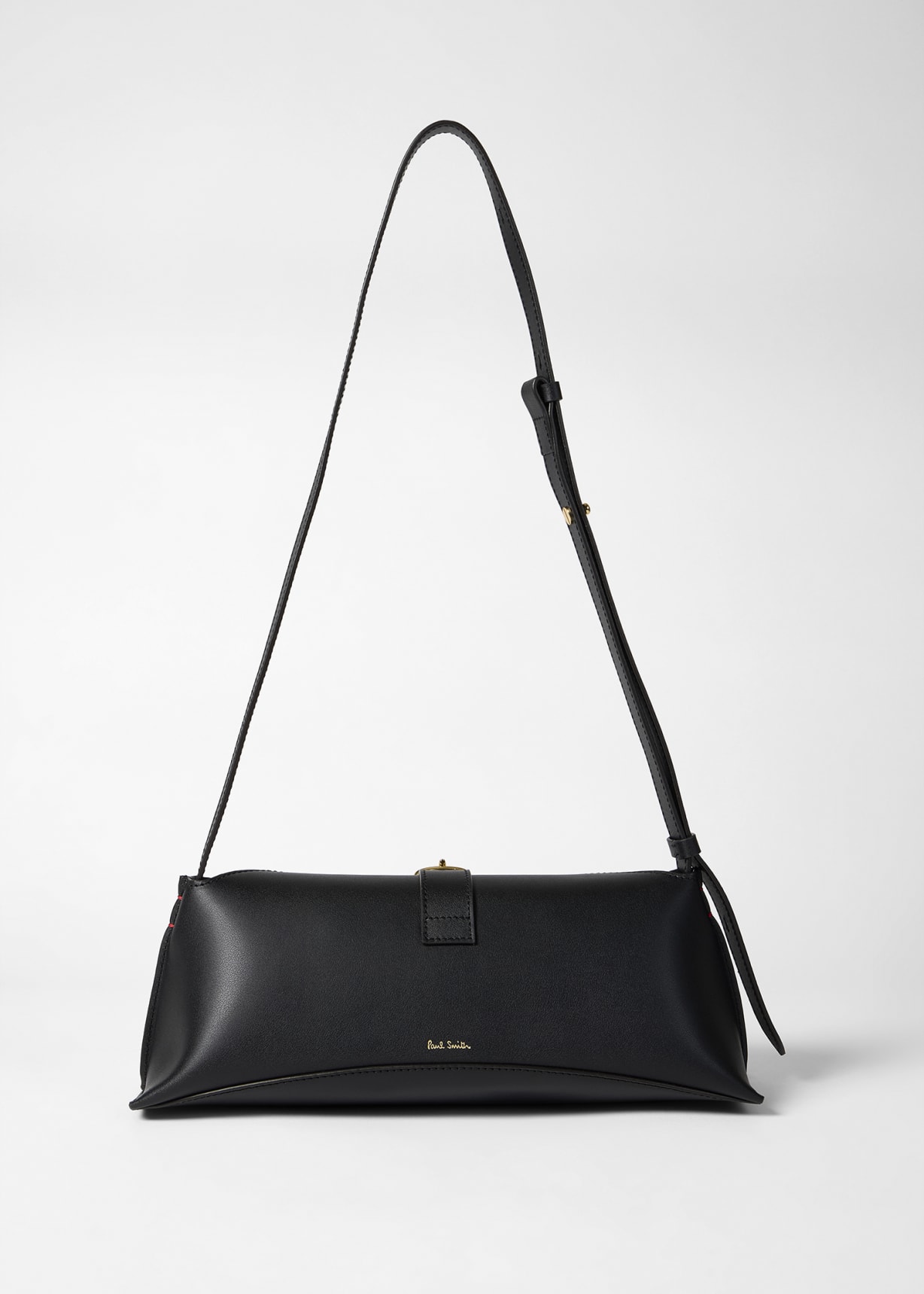 Women's Black Leather Buckle Shoulder Bag Paul Smith