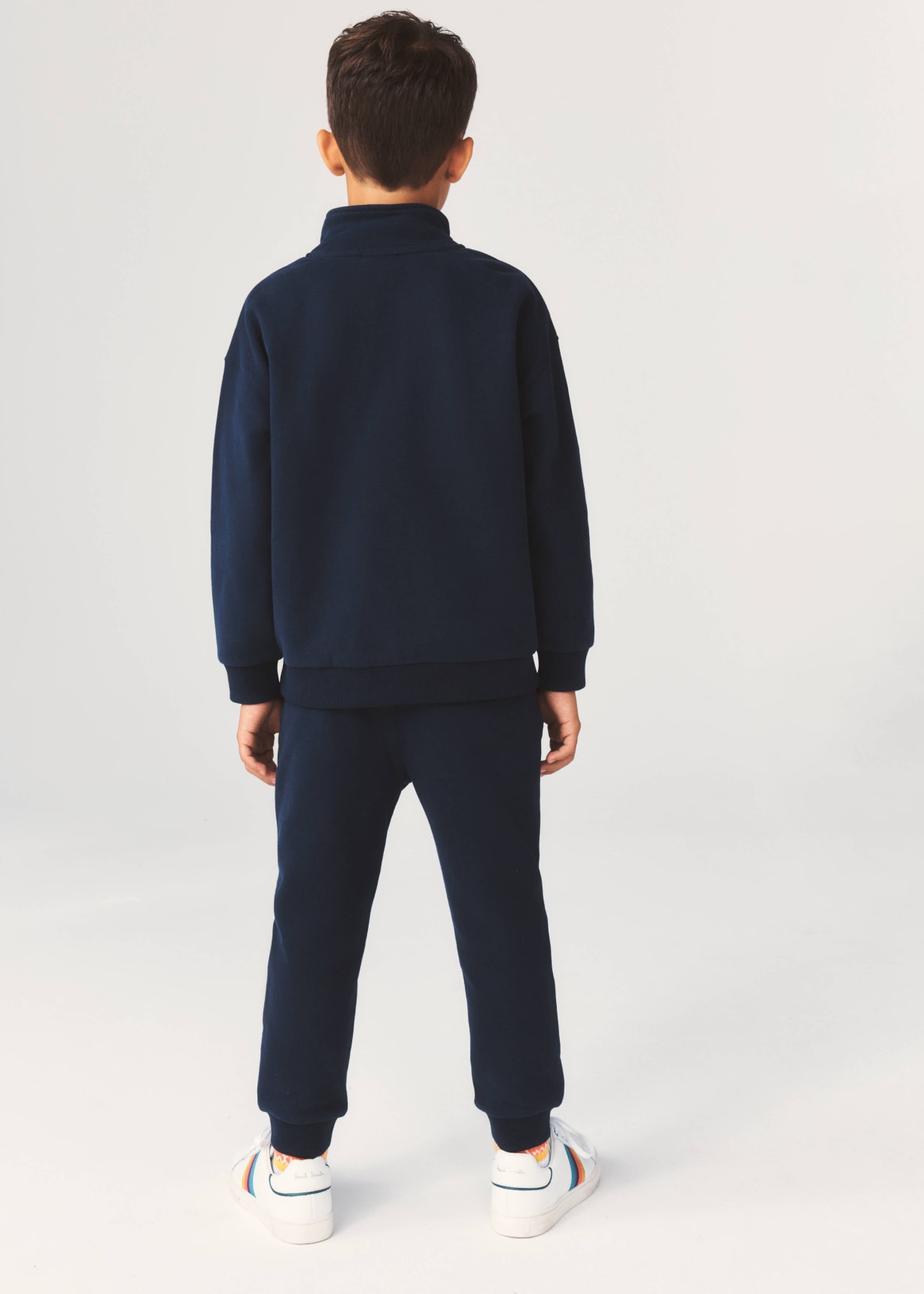 3-13 Years Navy Funnel Neck Zip Through Sweatshirt and Joggers Set