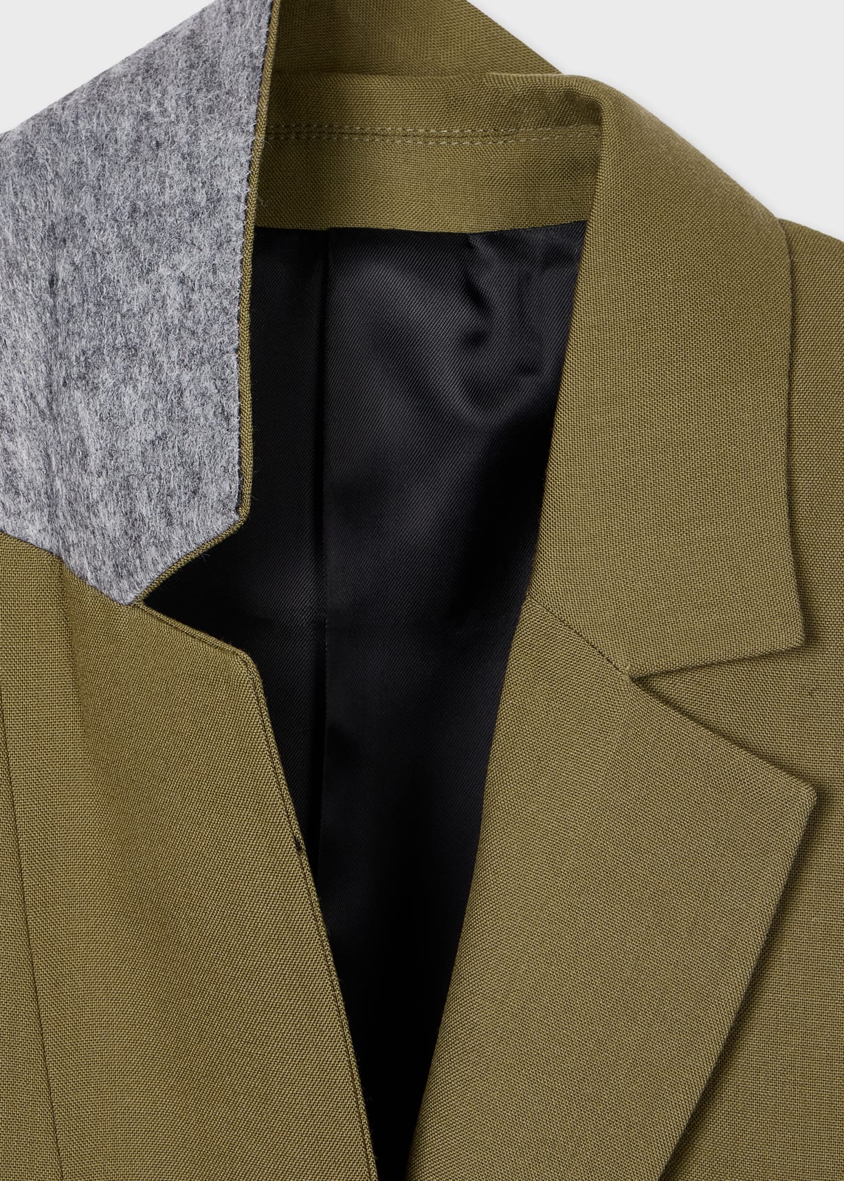 Women's Olive Wool Hopsack Two-Piece Suit