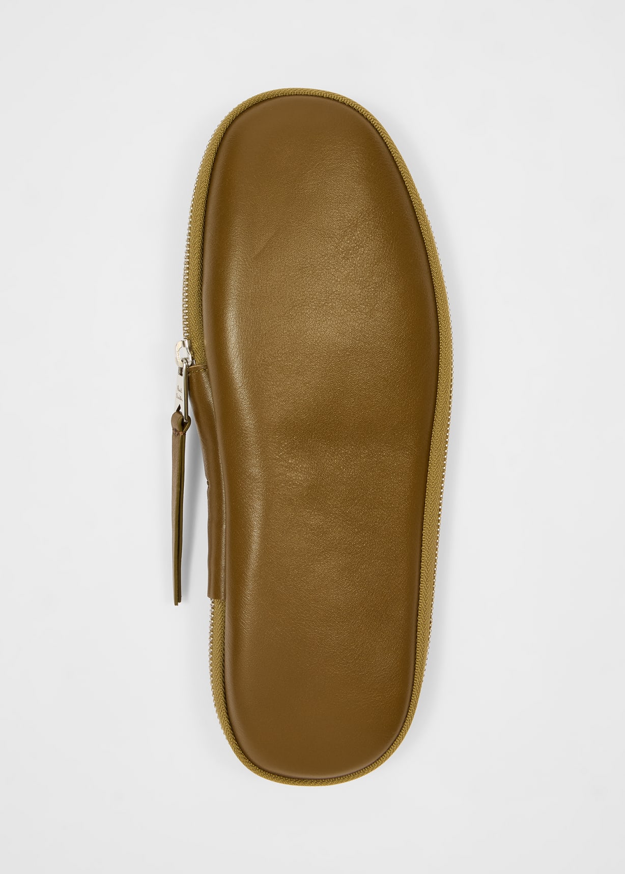 Khaki Leather Travel Slippers Paul Smith