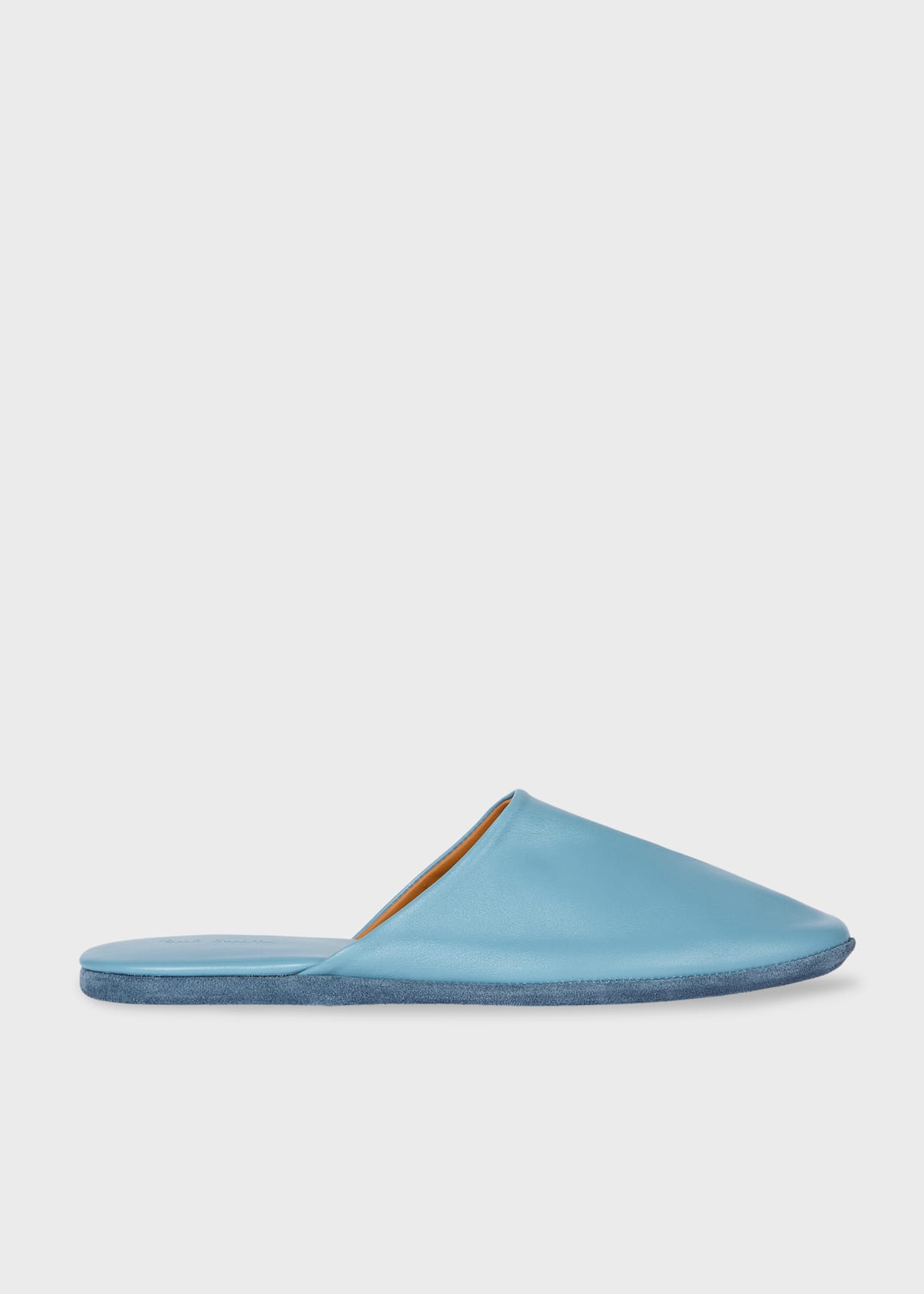 Sky Blue Leather Travel Slippers Paul Smith