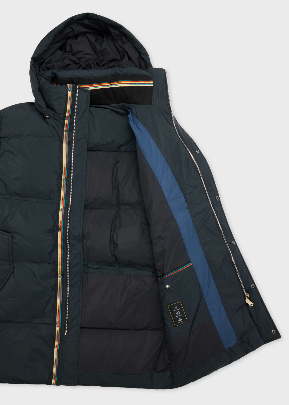 Men's Dark Green Water Repellent Mid-Length Down Coat