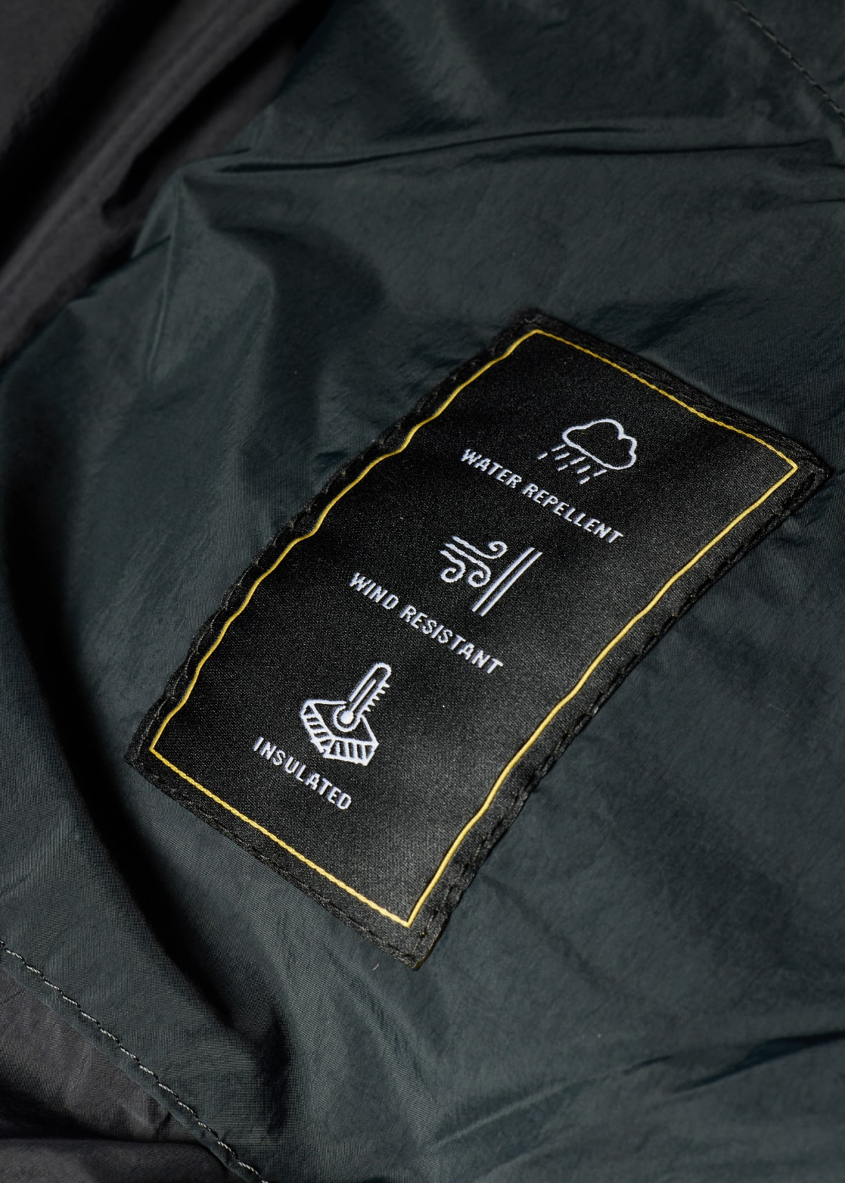 Men's Dark Green Water Repellent Mid-Length Down Coat
