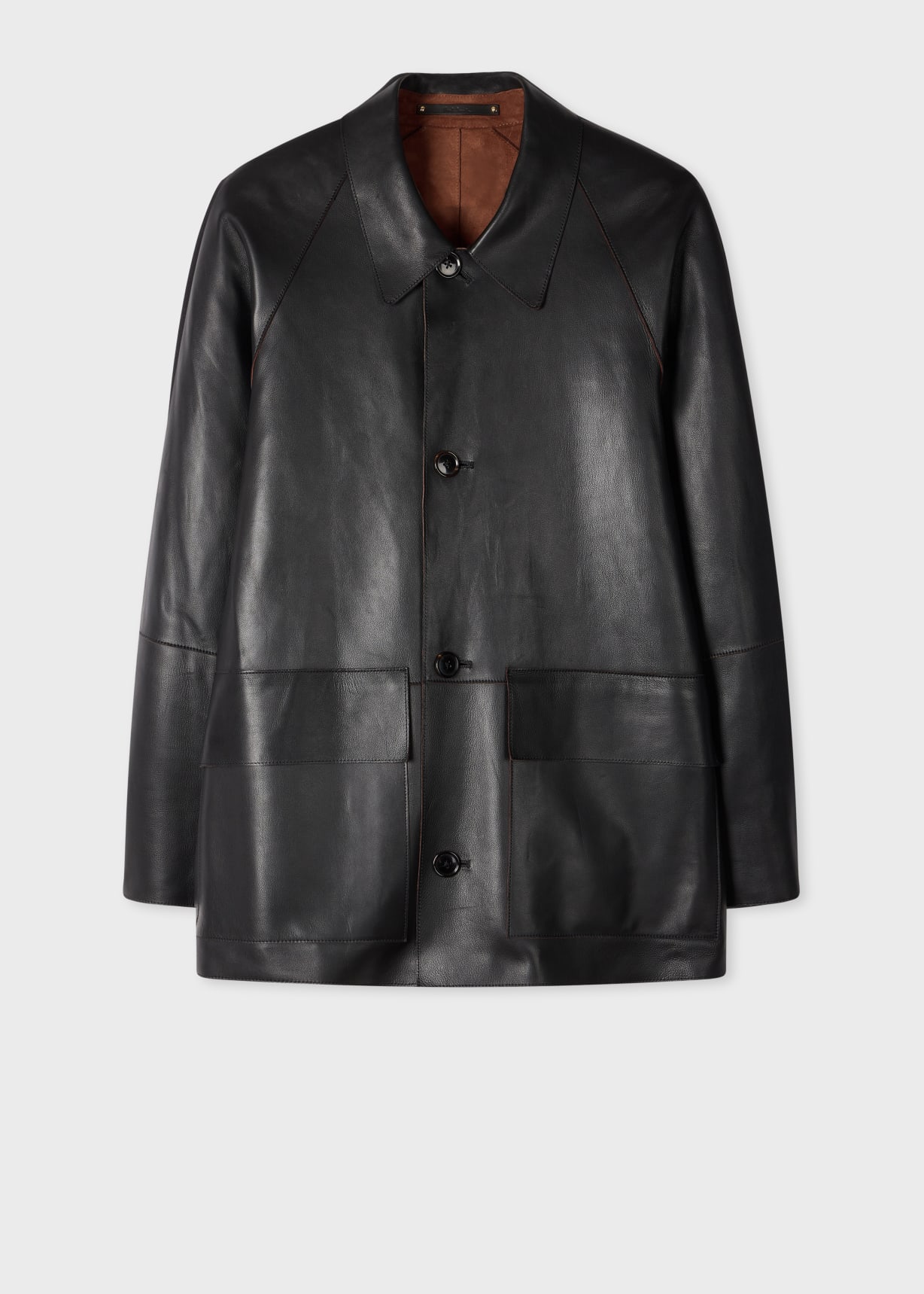 Men's Black Oversized Bonded Leather Jacket