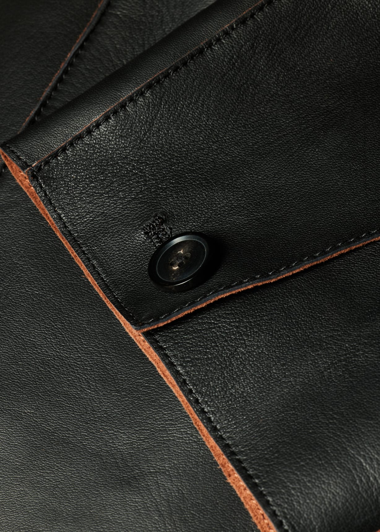 Men's Black Oversized Bonded Leather Jacket