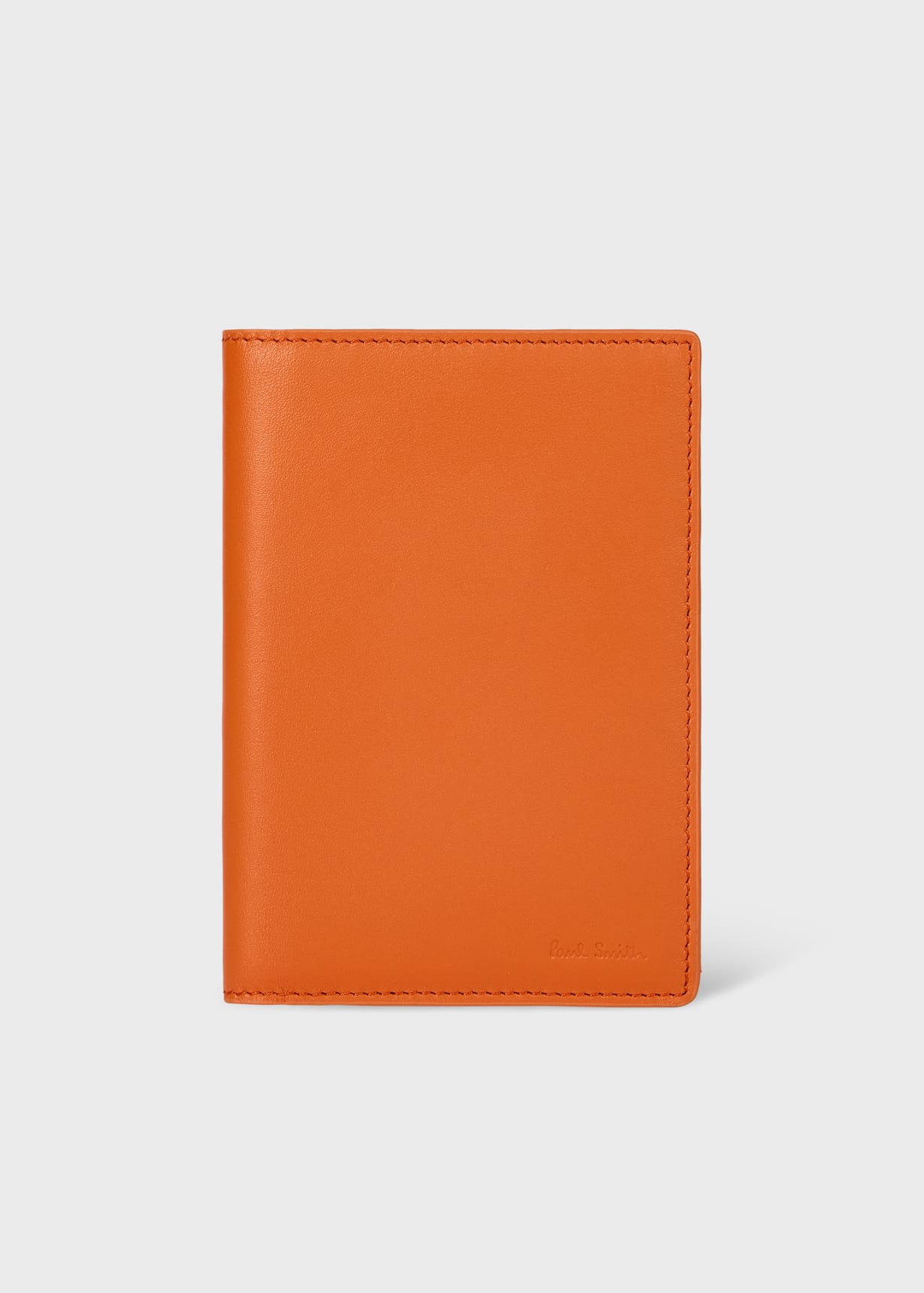 Orange Leather Passport Holder