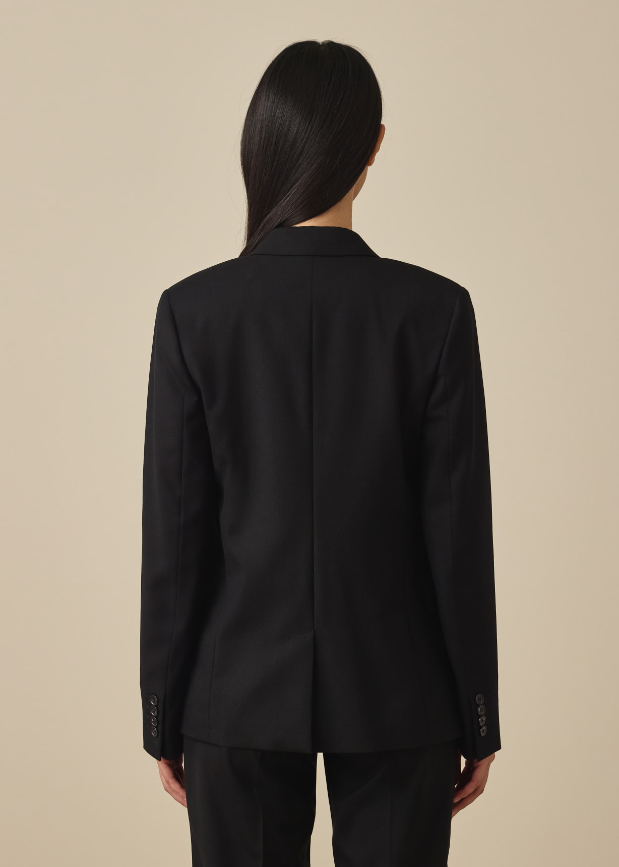 Women's A Suit To Travel In - Black Wool Double Breasted Blazer