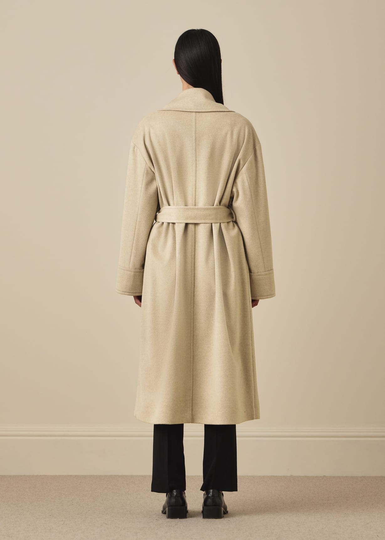 Women's Beige Wool-Cashmere Trench Coat