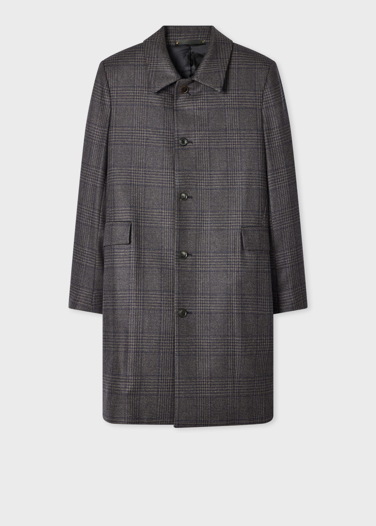 【Paul Smith】×【Harris Tweed】コート Men's Navy and Brown 'Dream Tweed' Wool-Silk Coat