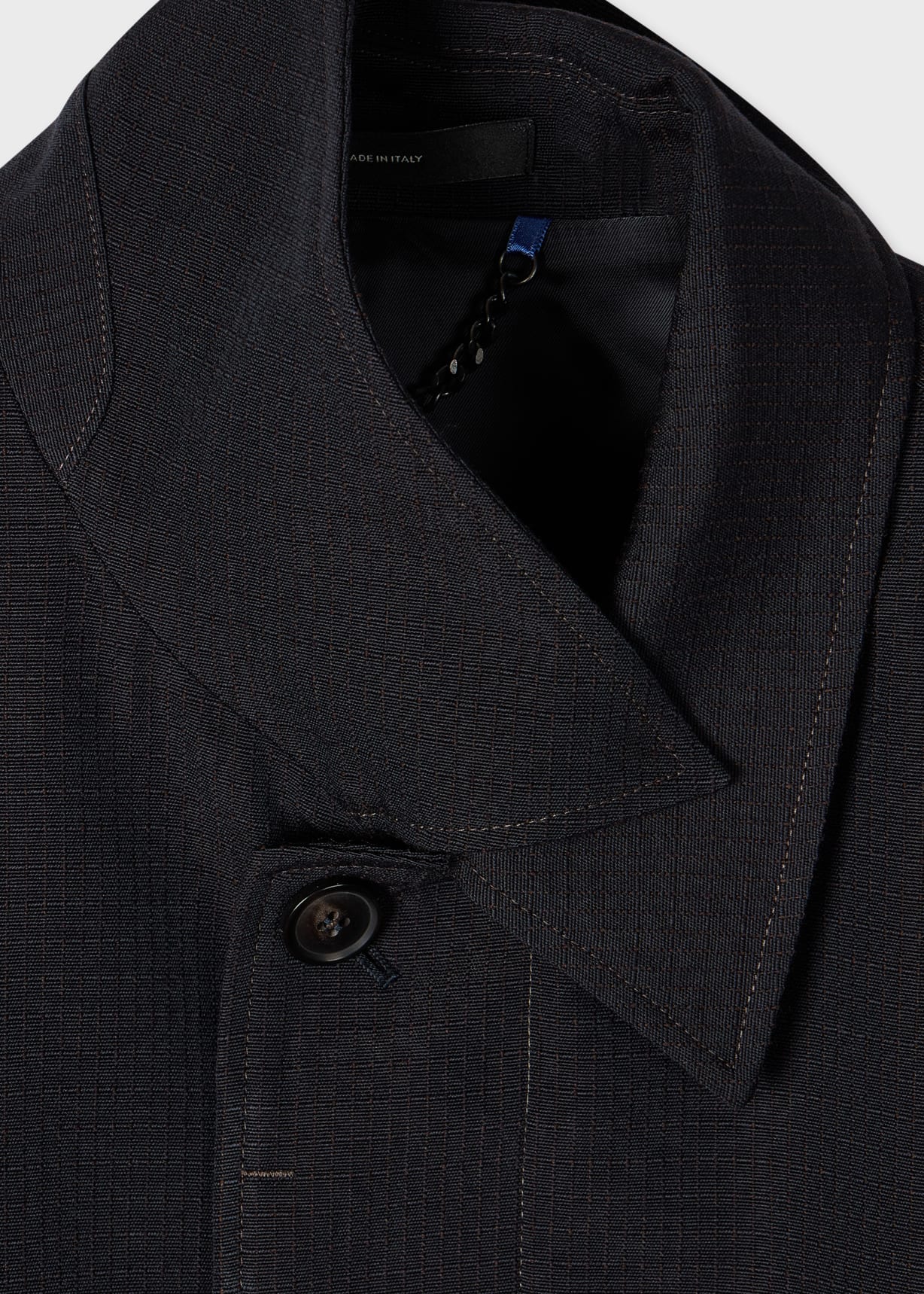 ジャケット・アウター PAUL SMITH High-Neck Urban Wool Coat Men's Navy Wool-Ripstop Field Jacket