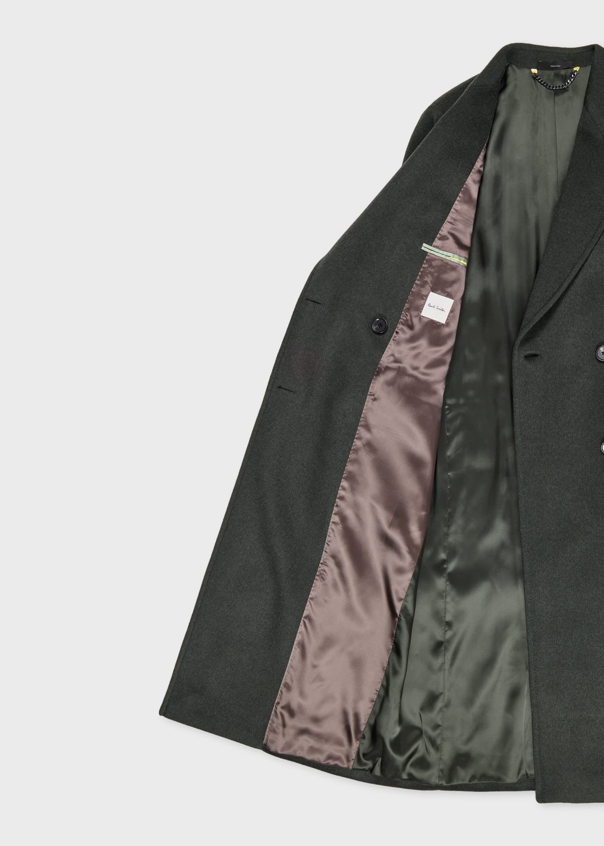 Women's Dark Green Wool-Cashmere Double-Breasted Coat