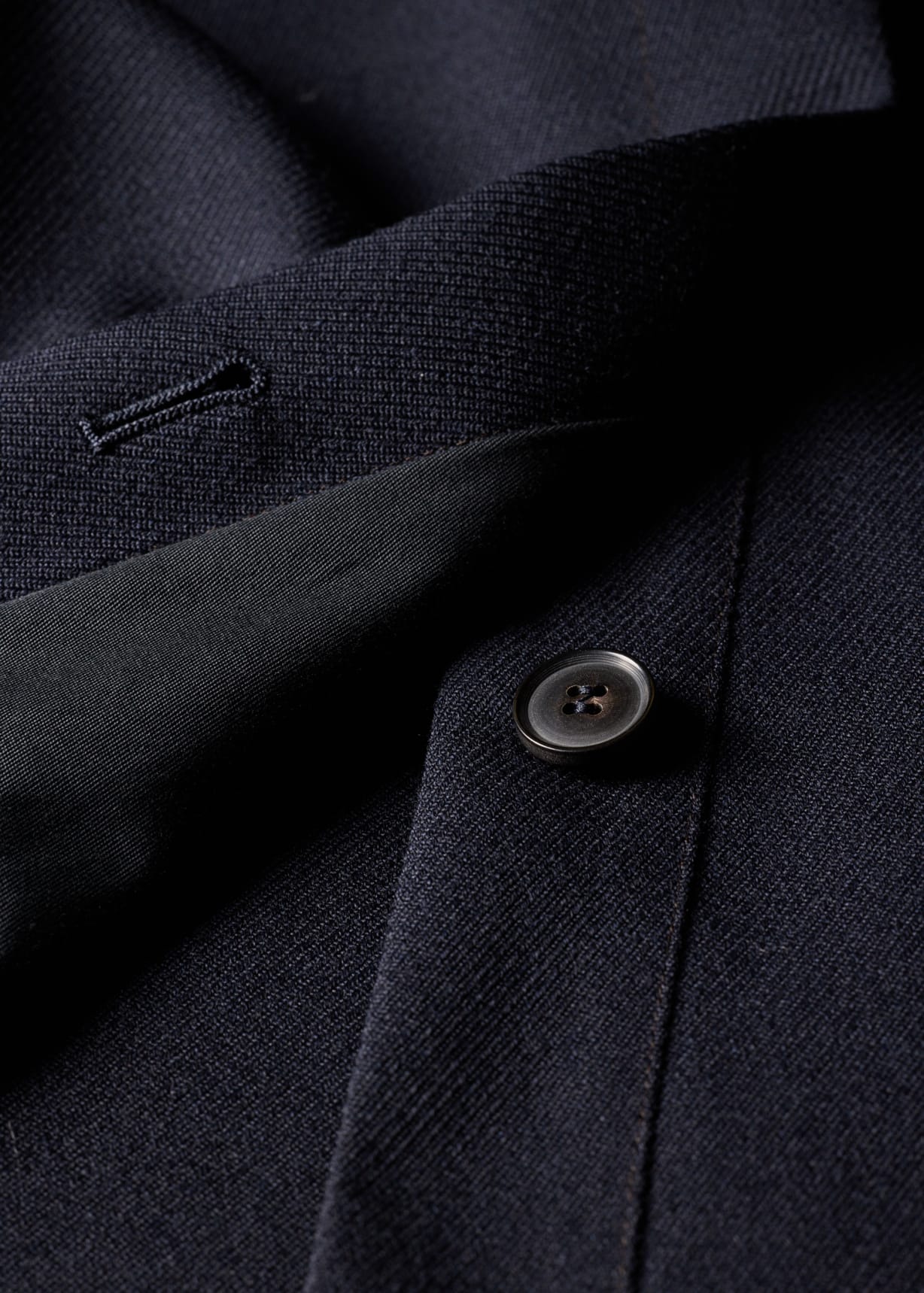 Men's Oversized Navy Wool Twill Double-Breasted Coat